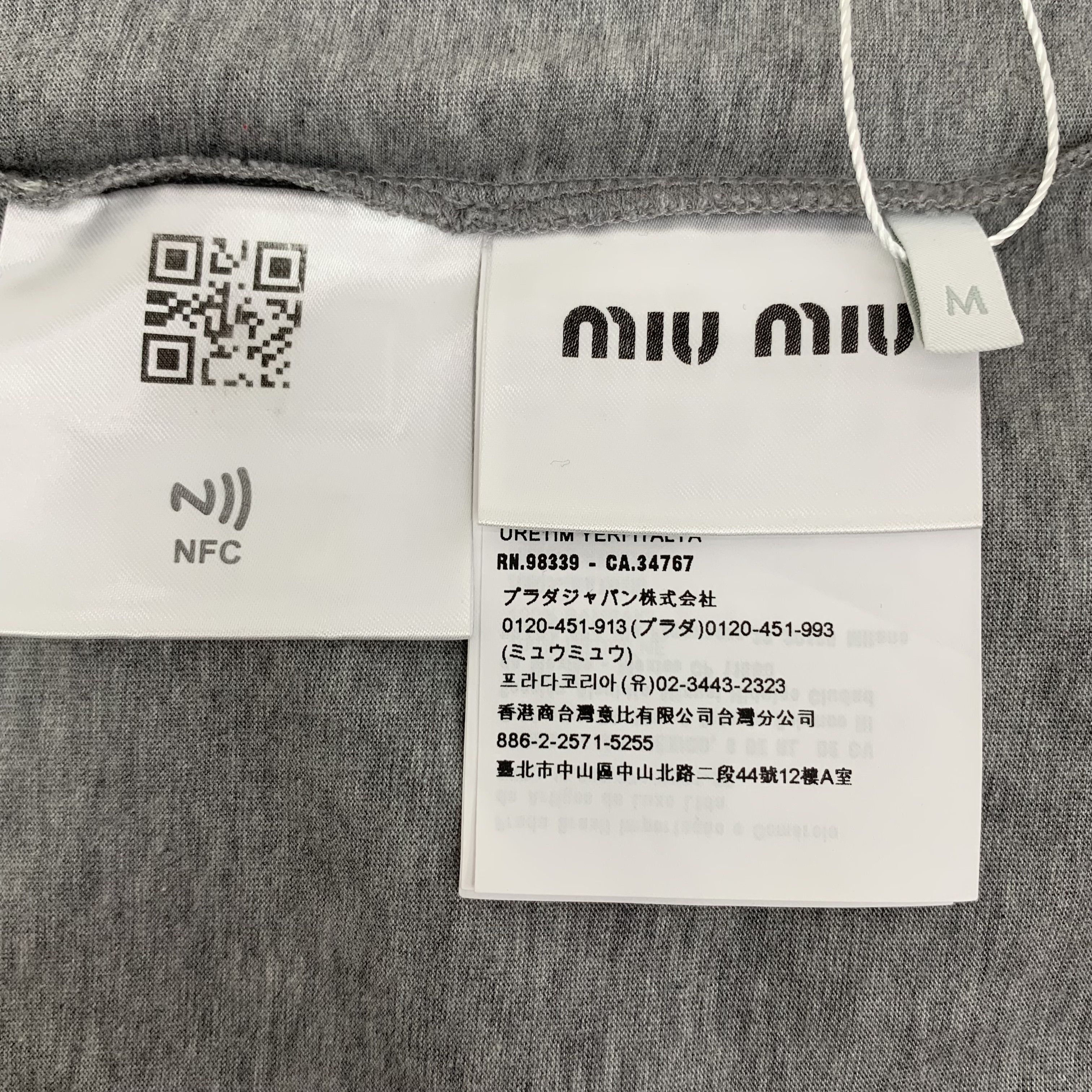 Miu Miu Miu Miu Logo Tee Grey (M) Size M / US 6-8 / IT 42-44 - 7 Thumbnail