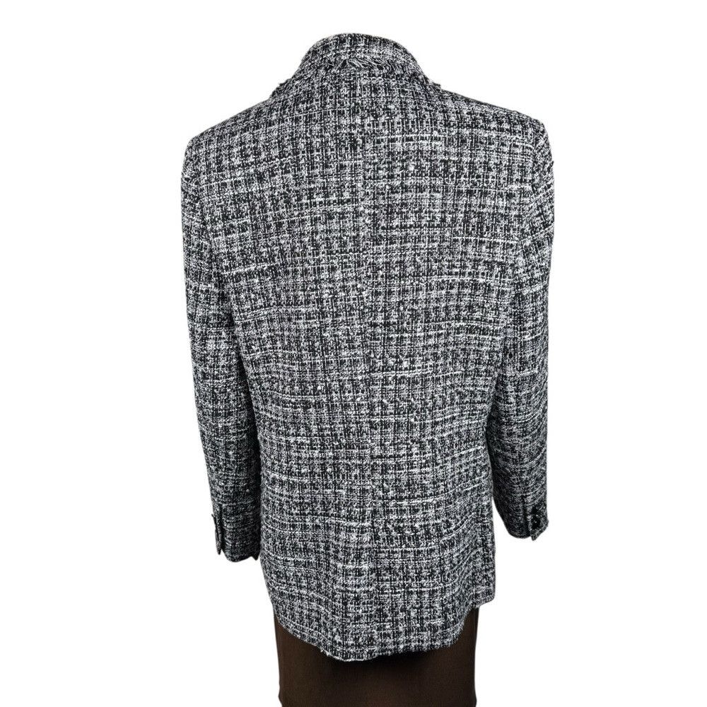 Karl Lagerfeld NWT New $199 KARL LAGERFELD PARIS Tweed Fringed Button Blaz Size L / US 10 / IT 46 - 3 Thumbnail