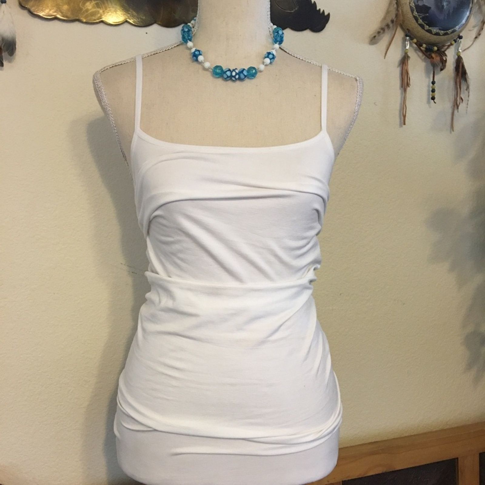 Handmade Blue and white glass bead necklace Size ONE SIZE - 4 Thumbnail