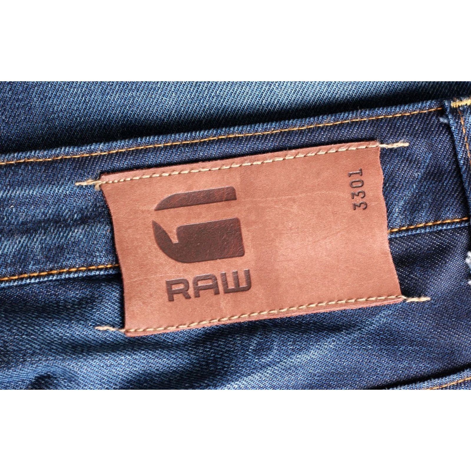G-Star G-Star 3301 LOW TAPERED Jeans Men 36x34 DZ8281 Blue Denim 5-Pocket Design Regular Rise Mid 10-12in Slim Tapered Clothing Mens Jeans Size US 36 / EU 52 - 4 Thumbnail