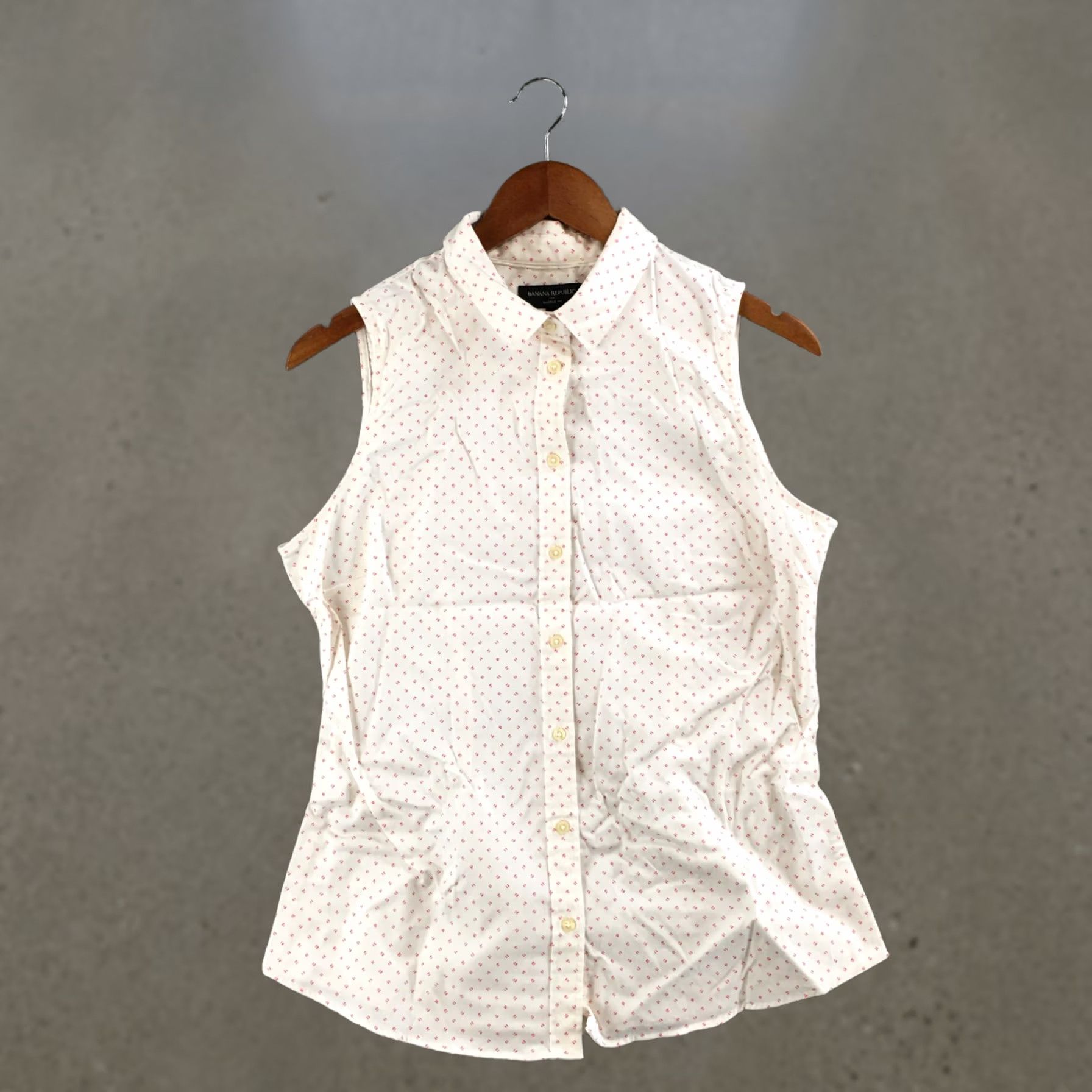 Banana Republic Banana Republic Button Up Shirt Womens 8 Sleeveless Cotton White Size M / US 6-8 / IT 42-44 - 1 Thumbnail