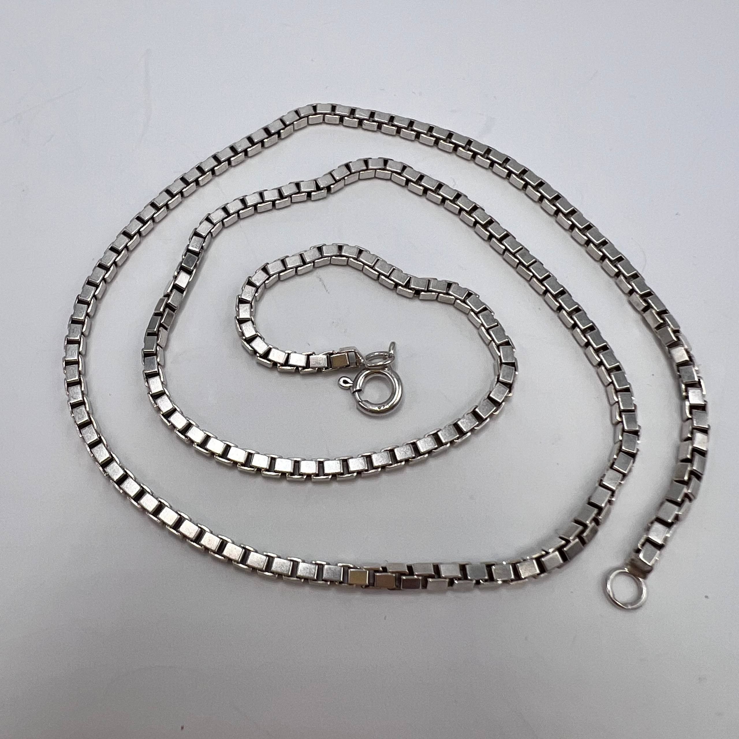 Sterling Silver Vintage Sterling Silver 925 Box Chain Necklace 41cm 11.3g Size ONE SIZE - 8 Thumbnail