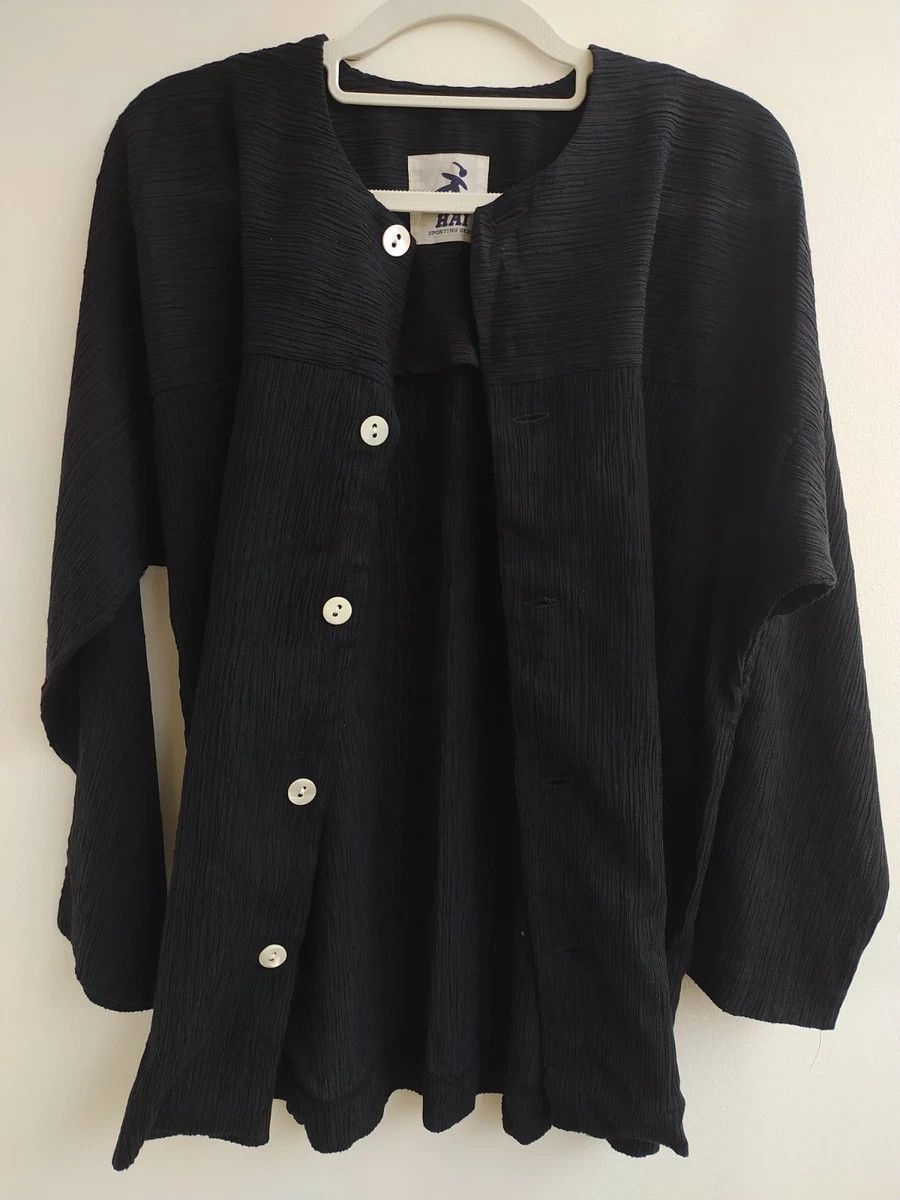 Hai Sporting Gear HAI SPORTING GEAR PLISSE BLACK BUTTON JACKET COAT Size M / US 6-8 / IT 42-44 - 5 Thumbnail