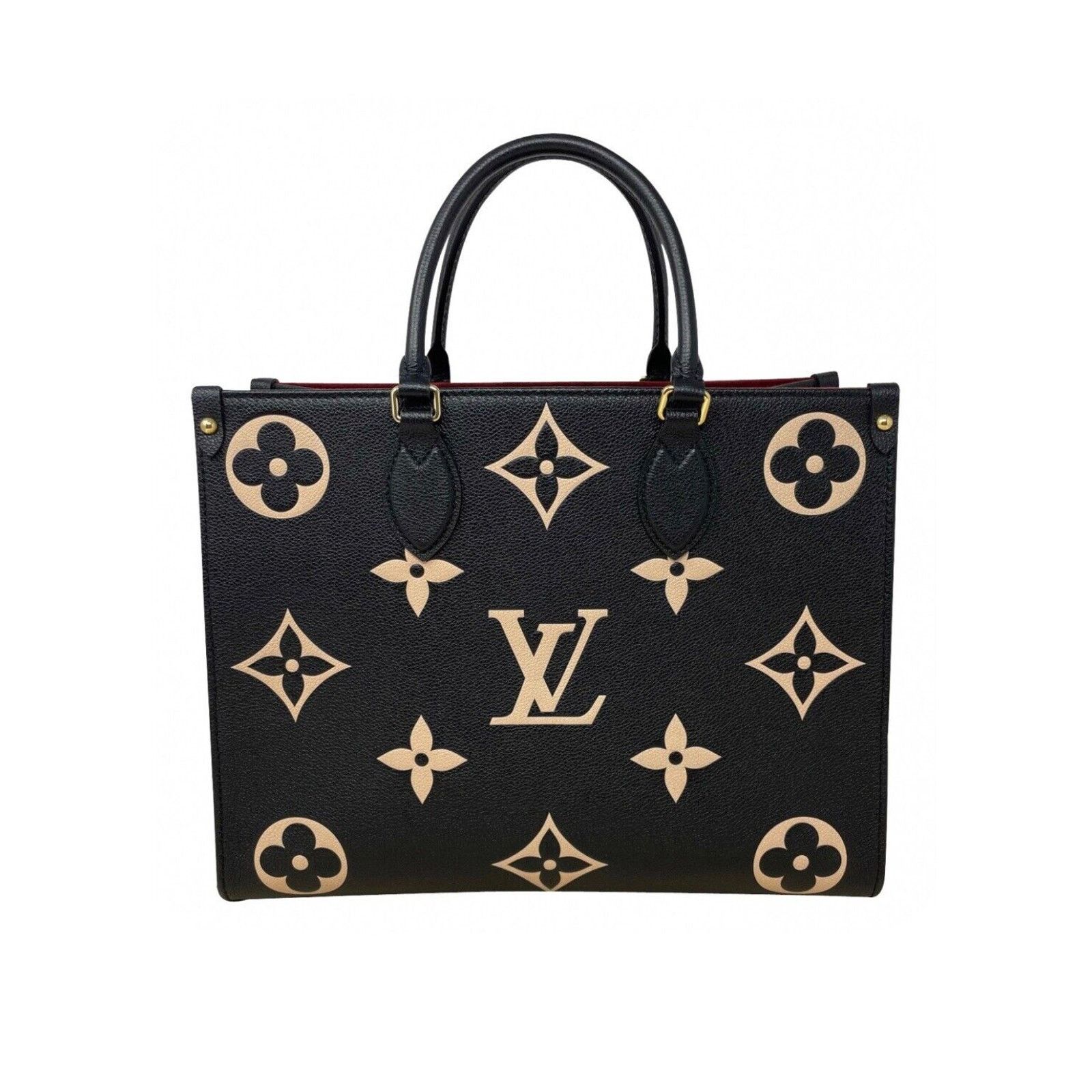 Louis Vuitton Louis Vuitton OnTheGo Tote MM Black/Beige Leather Size ONE SIZE - 1 Thumbnail