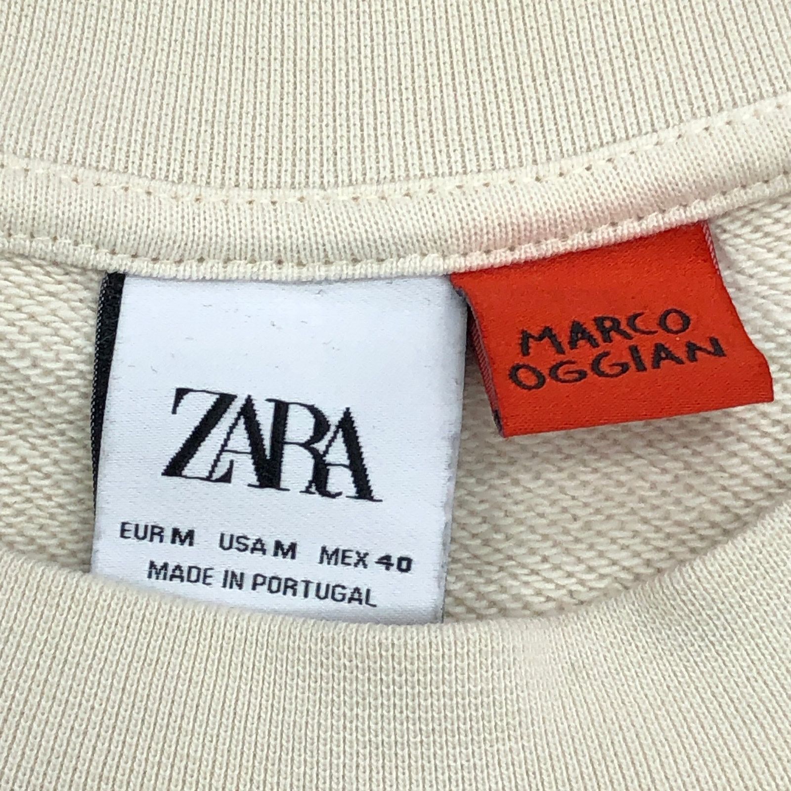Zara Zara x Marco Oggian Size M Sweatshirt Beige *TINY FLAW Size US M / EU 48-50 / 2 - 8 Thumbnail