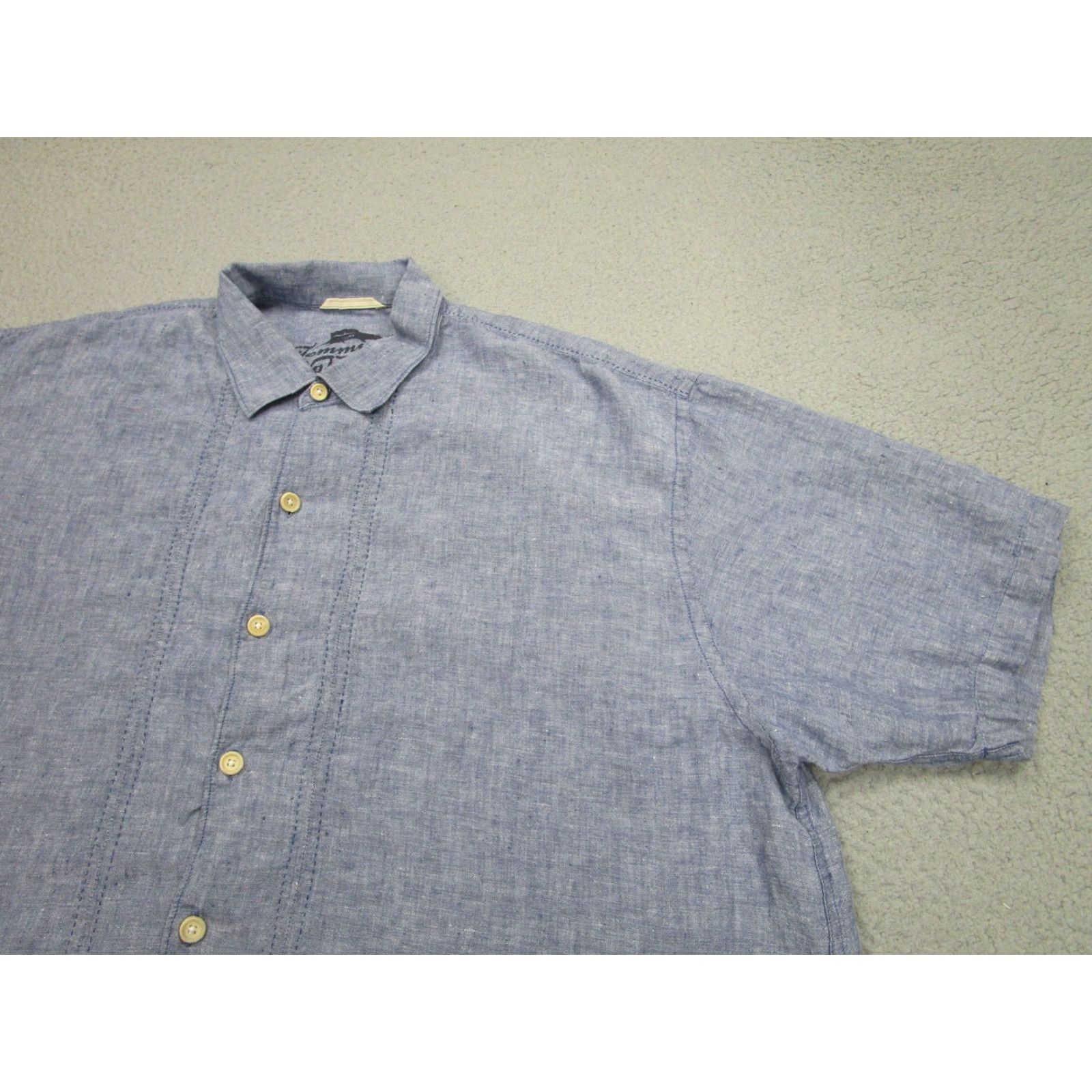 Tommy Bahama Tommy Bahama Shirt Mens 2XL Blue Linen Short Sleeve Button Relax Fit Shirt Size US XXL / EU 58 / 5 - 2 Thumbnail