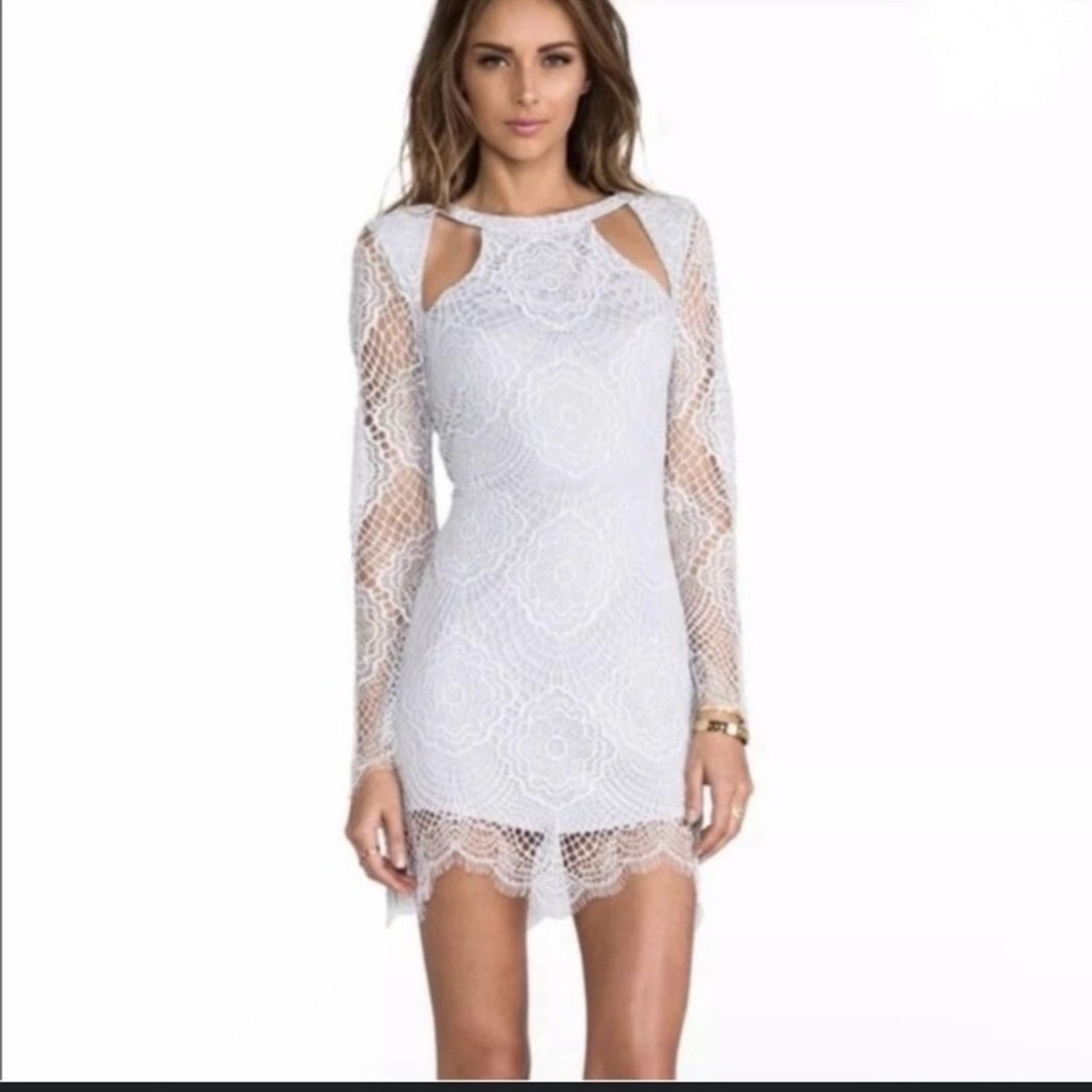Flower Girl Macys Cream Dress For Love Lemons Emorie Cutout Dress Size XS White  Lace