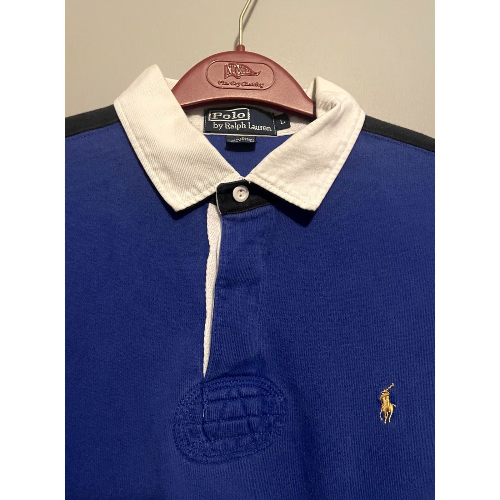 Polo Ralph Lauren VINTAGE Polo Ralph Lauren Mens L Blue Long Sleeve Rugby Polo Shirt Sports Size US L / EU 52-54 / 3 - 2 Thumbnail
