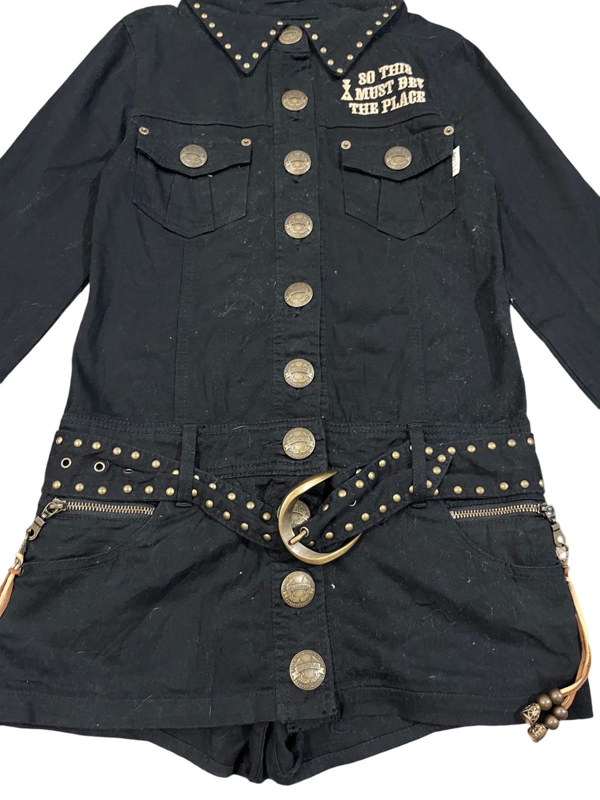 Japanese Brand × Vintage Vintage Garula City Chick Studded Romper Belt Jacket Size M / US 6-8 / IT 42-44 - 4 Thumbnail
