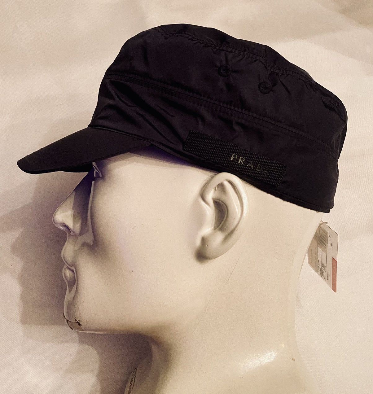 Prada Prada 🇮🇹 Blue Nylon Logo Techno Stripe Cadet Cap Vintage NWT Size ONE SIZE - 7 Thumbnail