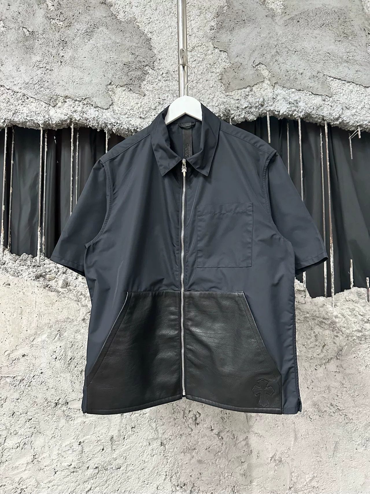 Chrome Hearts Chrome Hearts Chain Leather Patchwork Shirt Jacket Size US M / EU 48-50 / 2 - 1 Thumbnail