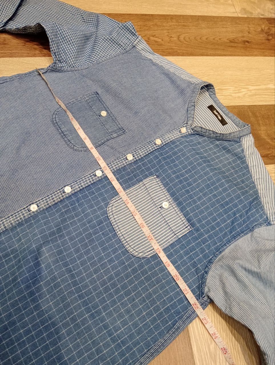 Issey Miyake NE-NET ISSEY MIYAKE PATCHWORK DENIM SHIRT Size US L / EU 52-54 / 3 - 13 Thumbnail