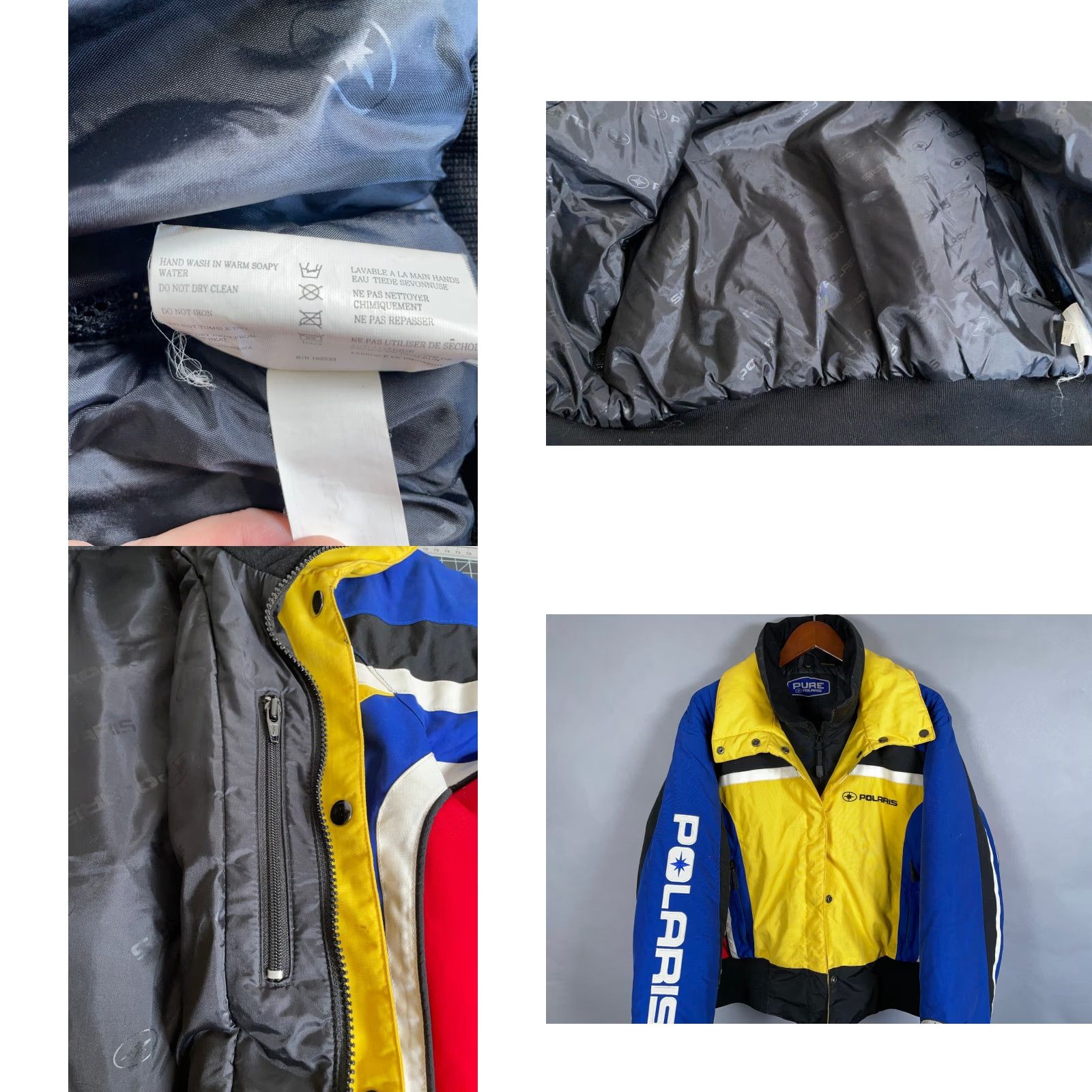 Vintage VINTAGE Polaris Jacket Women XL Yellow Blue Red 90s Bomber Full Zip Insulated Size XL / US 12-14 / IT 48-50 - 9 Thumbnail