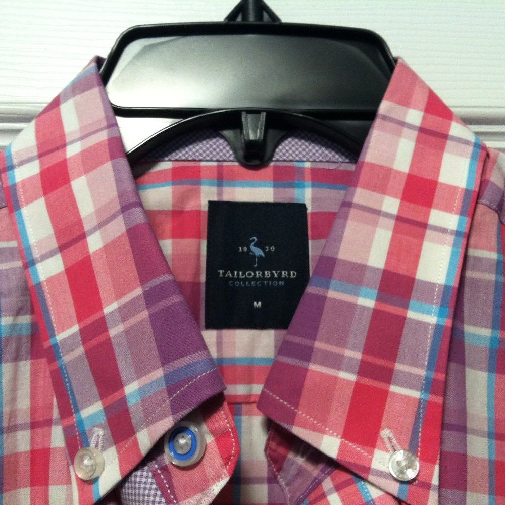 Tailorbyrd TAILORBYRD MENS NEW FUCHSIA 100%COTTON CASUAL SHIRT SIZE: M Size US M / EU 48-50 / 2 - 5 Thumbnail