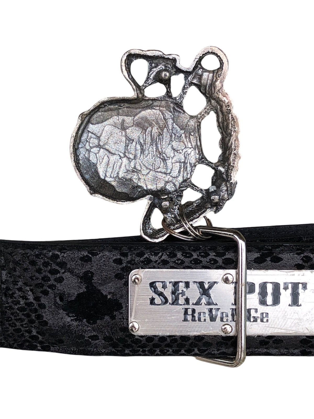 Sex Pot ReVeNGe Sex Pot Skull Buckle Snake Skin Belt Bondage Style Size ONE SIZE - 14 Thumbnail