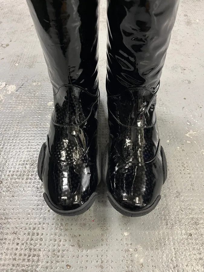 Marithe + Francois Girbaud Marithé + François Girbaud Topic Leather Patent Black Boots Size US 8 / IT 38 - 4 Thumbnail