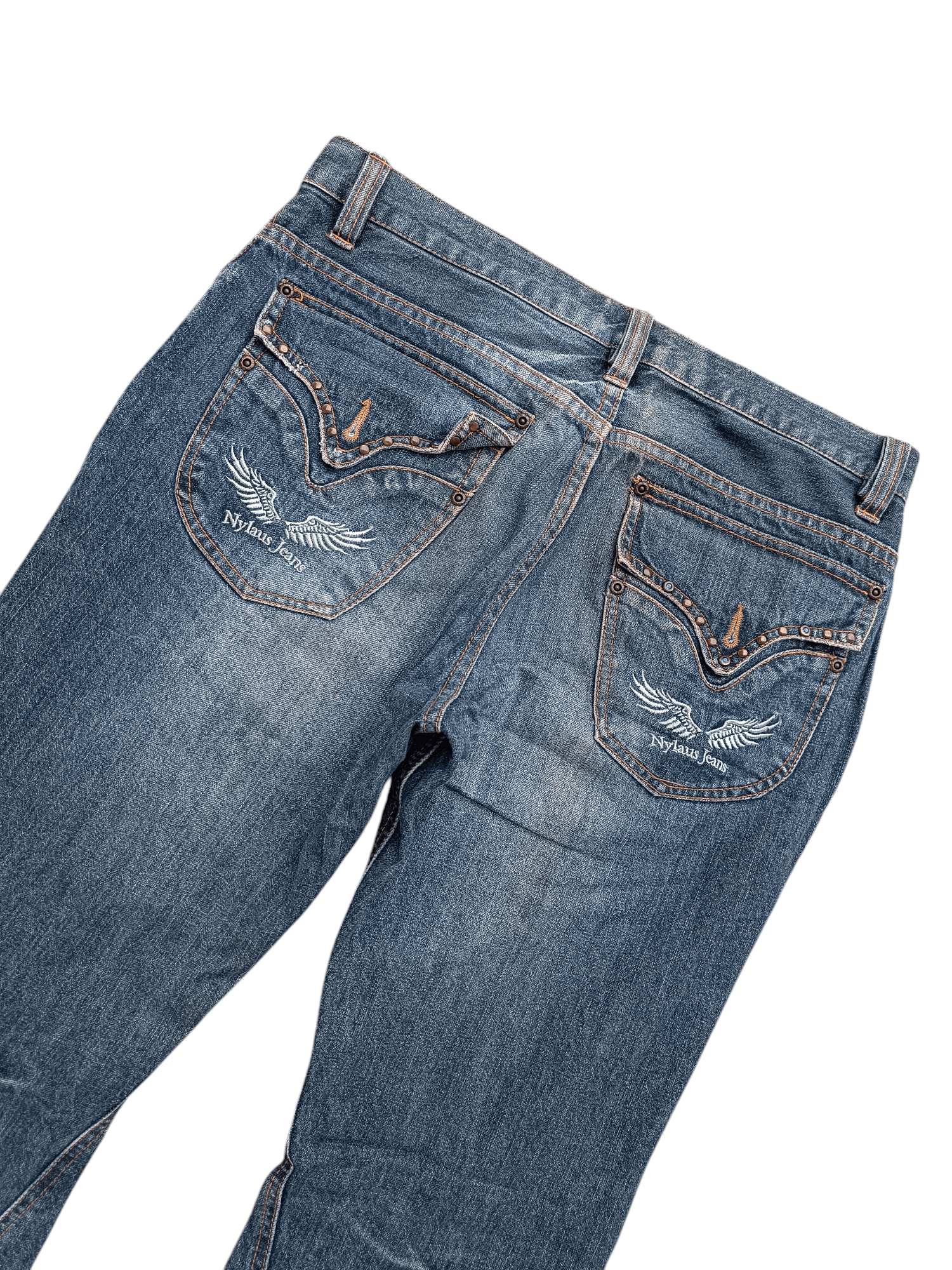 Japanese Brand Nylaus Jeans Flare Distressed Denim Style Size US 34 / EU 50 - 10 Thumbnail