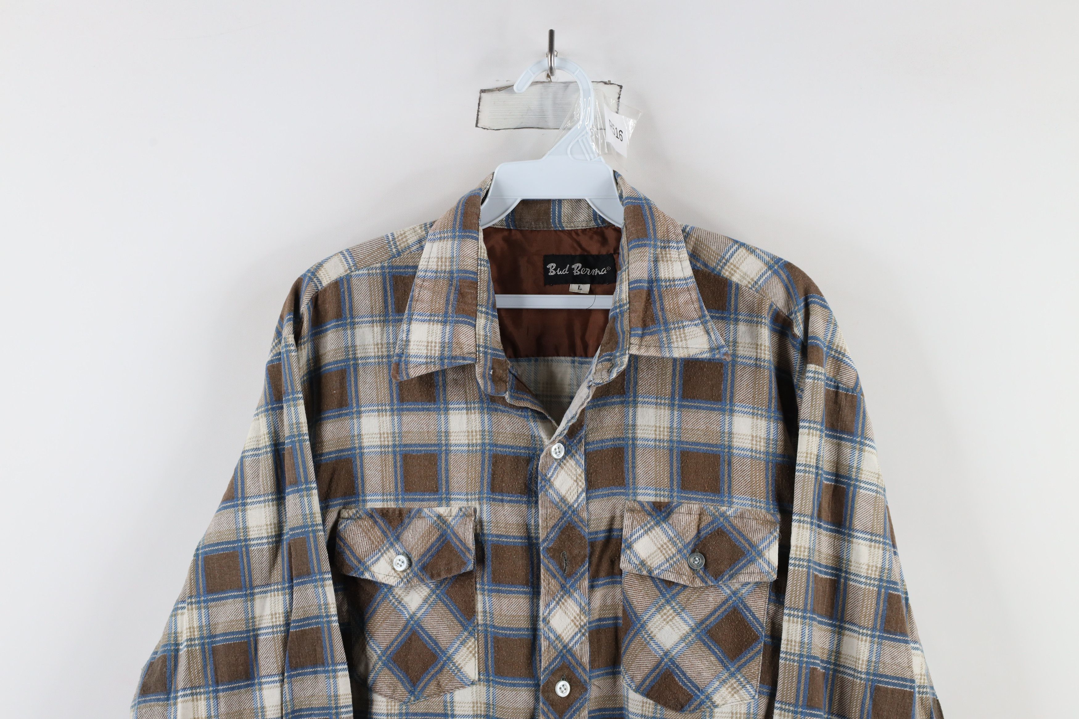 Vintage Vintage 70s Streetwear Flannel Collared Button Shirt Plaid Size US L / EU 52-54 / 3 - 2 Thumbnail