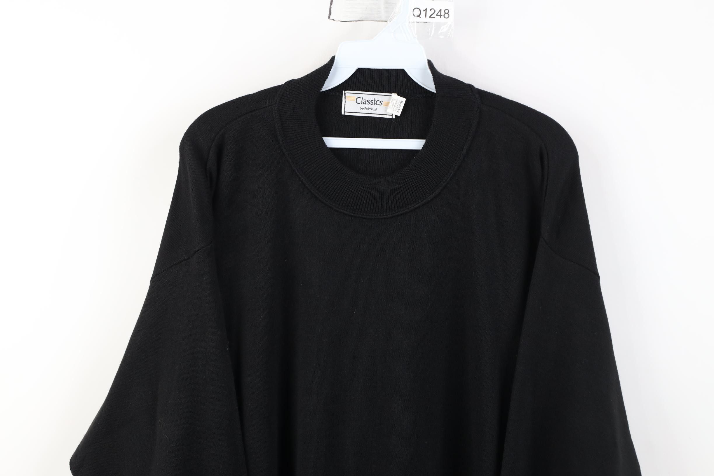 Vintage Vintage 70s Streetwear Knit Mock Neck Sweater Black USA Size US XL / EU 56 / 4 - 2 Thumbnail