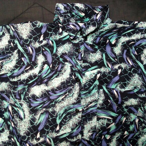 Vintage Vintage Natalie Abstract Strokes Button Shirt Hawaiian Size XL / US 12-14 / IT 48-50 - 1 Thumbnail