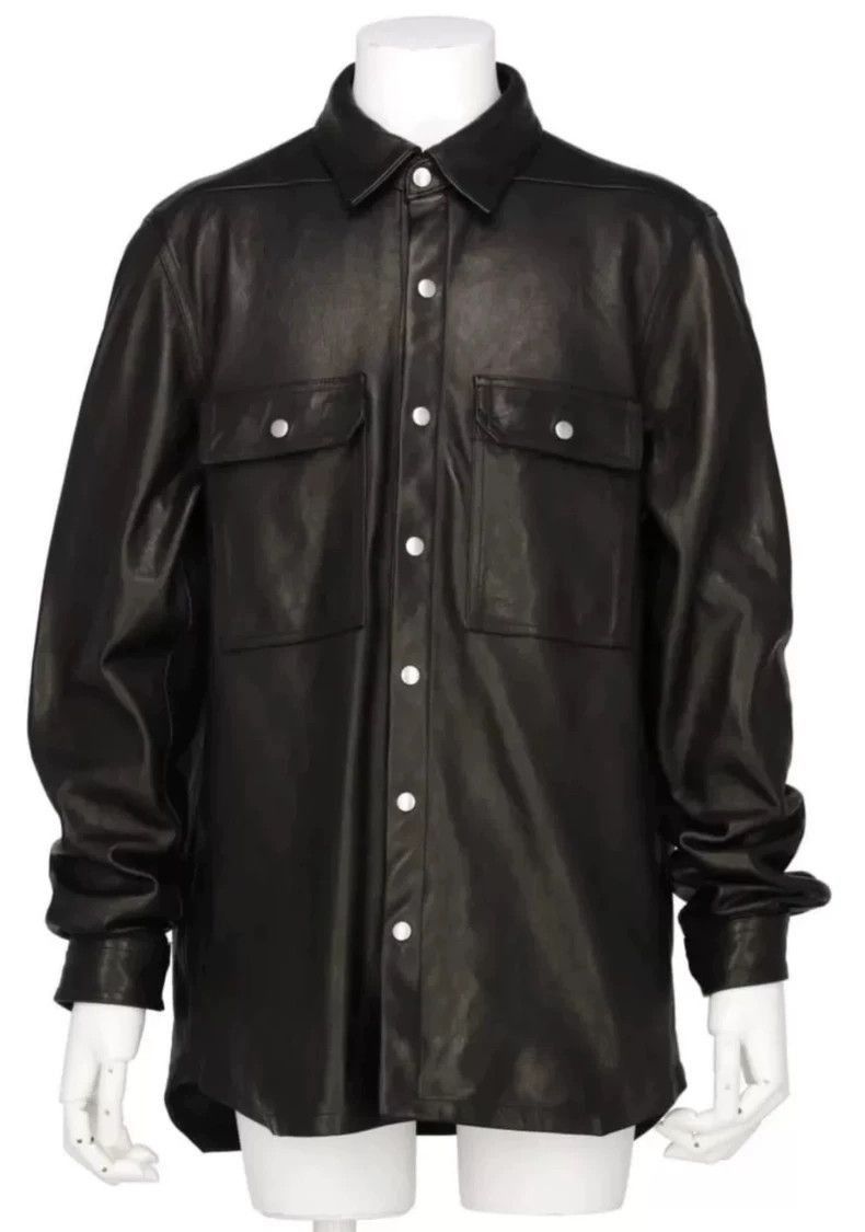 Rick Owens Rick Owens Black Leather Button-Up Jacket-2506 Size US L / EU 52-54 / 3 - 5 Thumbnail