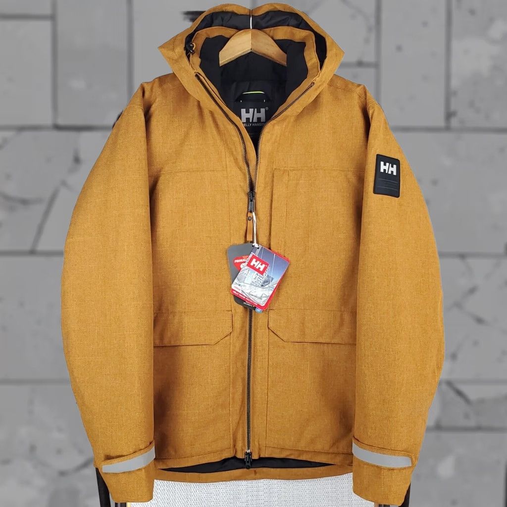 Helly Hansen Helly Hansen Jacket Mens XL Primaloft Rise Insulated Hooded Waterproof Winter Windproof Reflective Helly Tech Full Zip Beige Size US XL / EU 56 / 4 - 1 Thumbnail