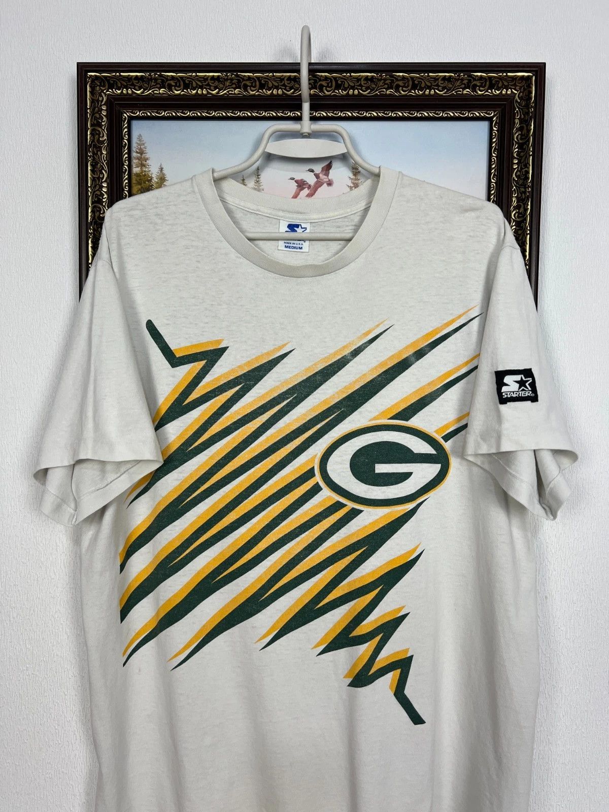 Vintage Vintage Starter NFL Green Bay Packers Over Print Shirt Tee Size US M / EU 48-50 / 2 - 2 Thumbnail