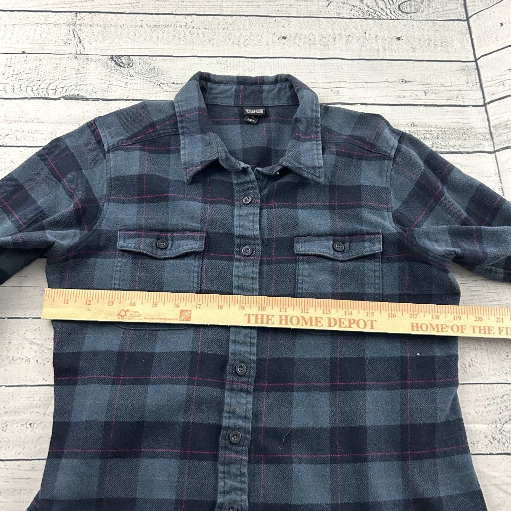 Patagonia Patagonia Flannel Long Sleeve Button-Up Shirt Women's 12 Blue Fjord Plaid Size XL / US 12-14 / IT 48-50 - 4 Thumbnail
