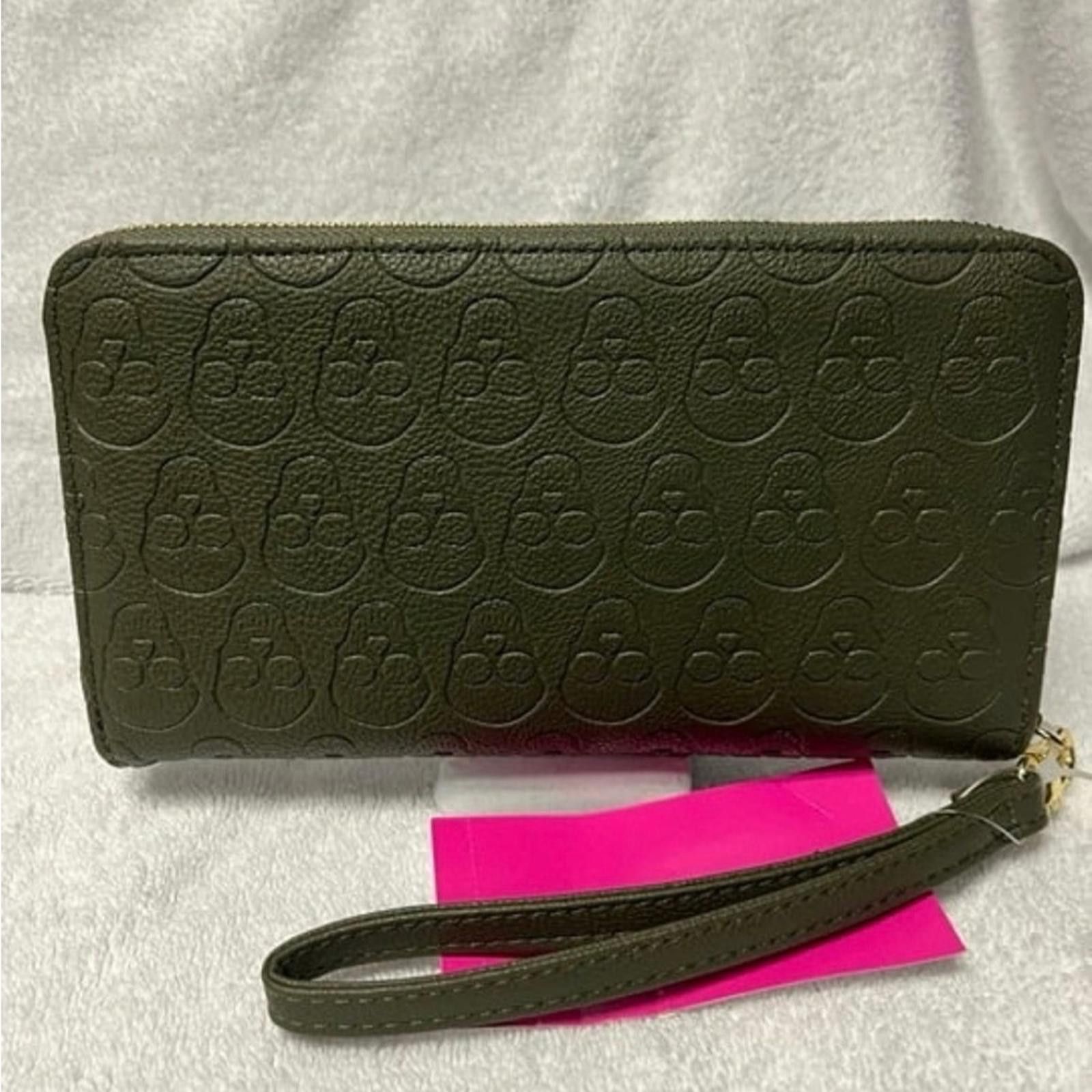 Betsey Johnson BETSEY JOHNSON Zip Around Wallet Embossed Skulls Green Size ONE SIZE - 2 Thumbnail