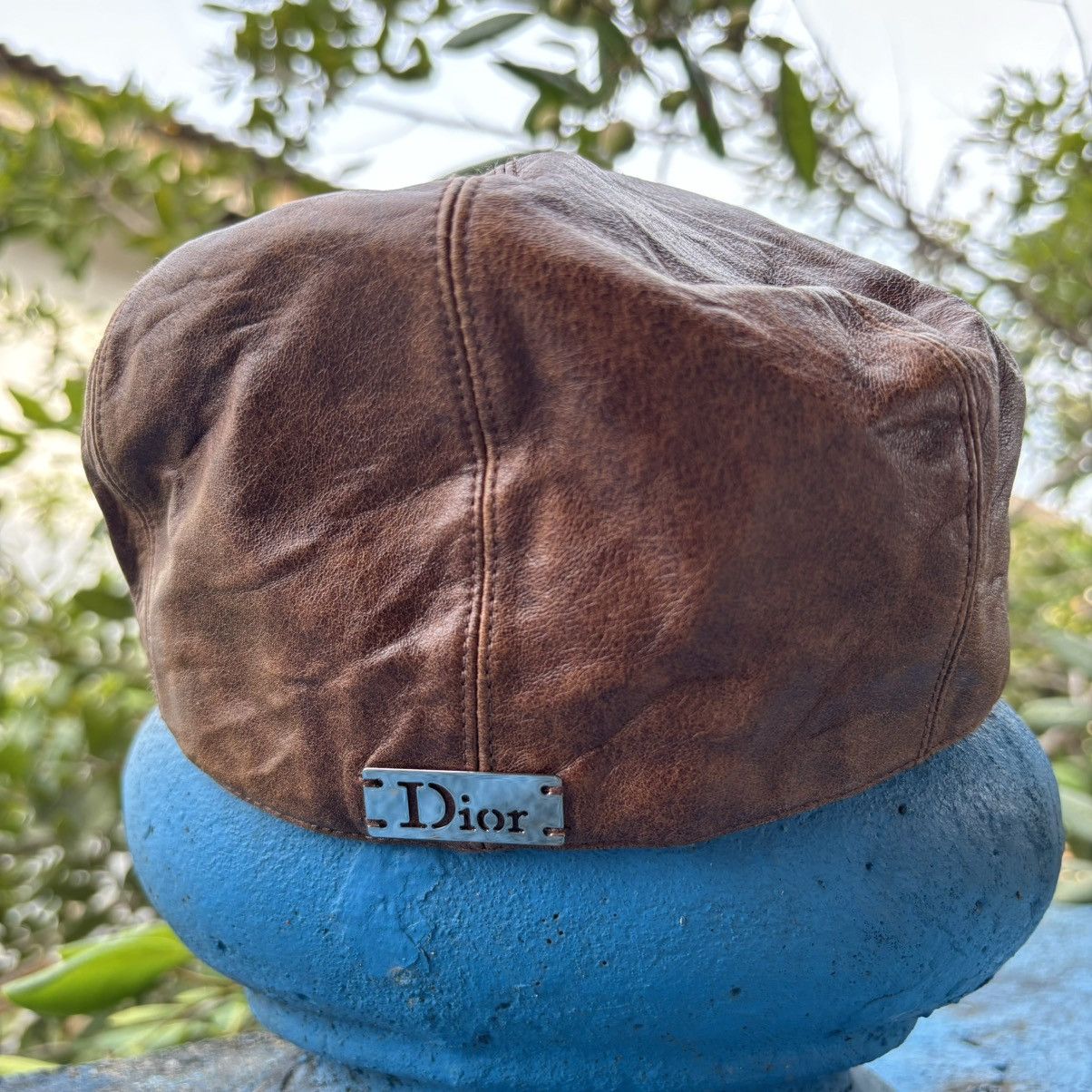 Dior Christian Dior Boutique Paris Leather flat cap Size ONE SIZE - 9 Thumbnail
