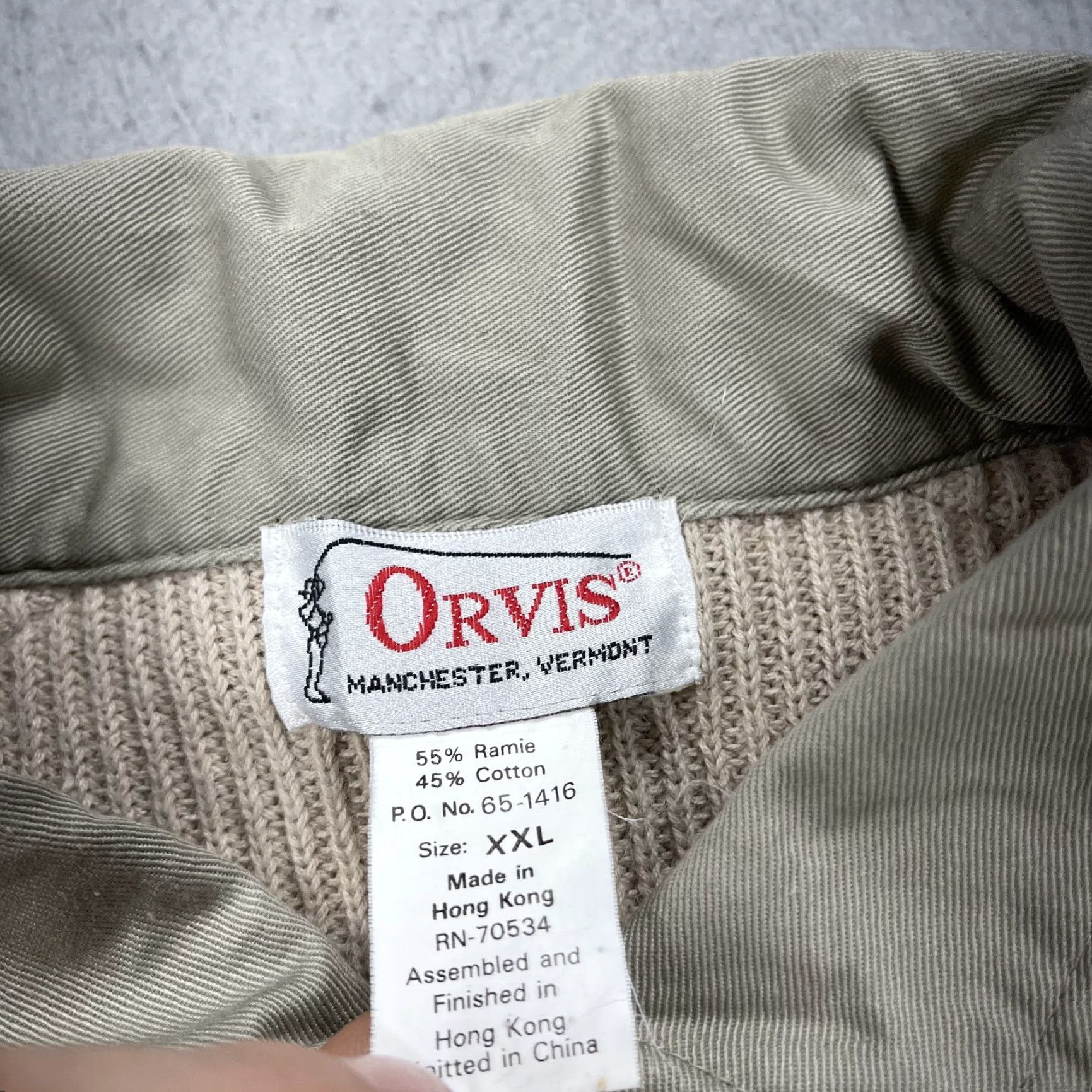 Orvis VINTAGE Orvis Sweater Mens 2XL Brown Military Commando Ribbed Heavy Ramie 80s Size US XXL / EU 58 / 5 - 5 Thumbnail