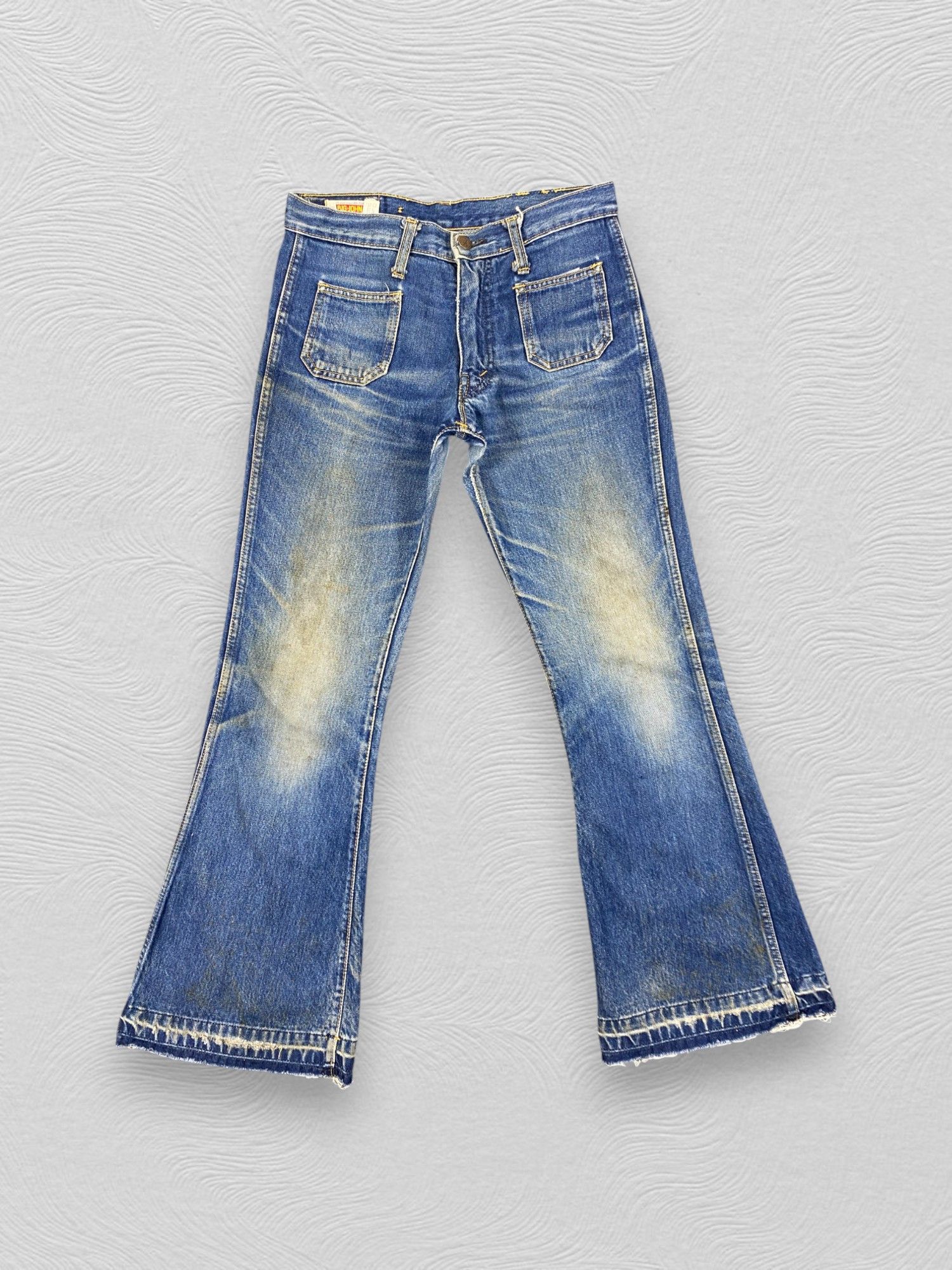 Japanese Brand Faded Blue Vintage Big-John Flare Jeans 29x28.5 - JN3371 Size US 29 - 1 Thumbnail