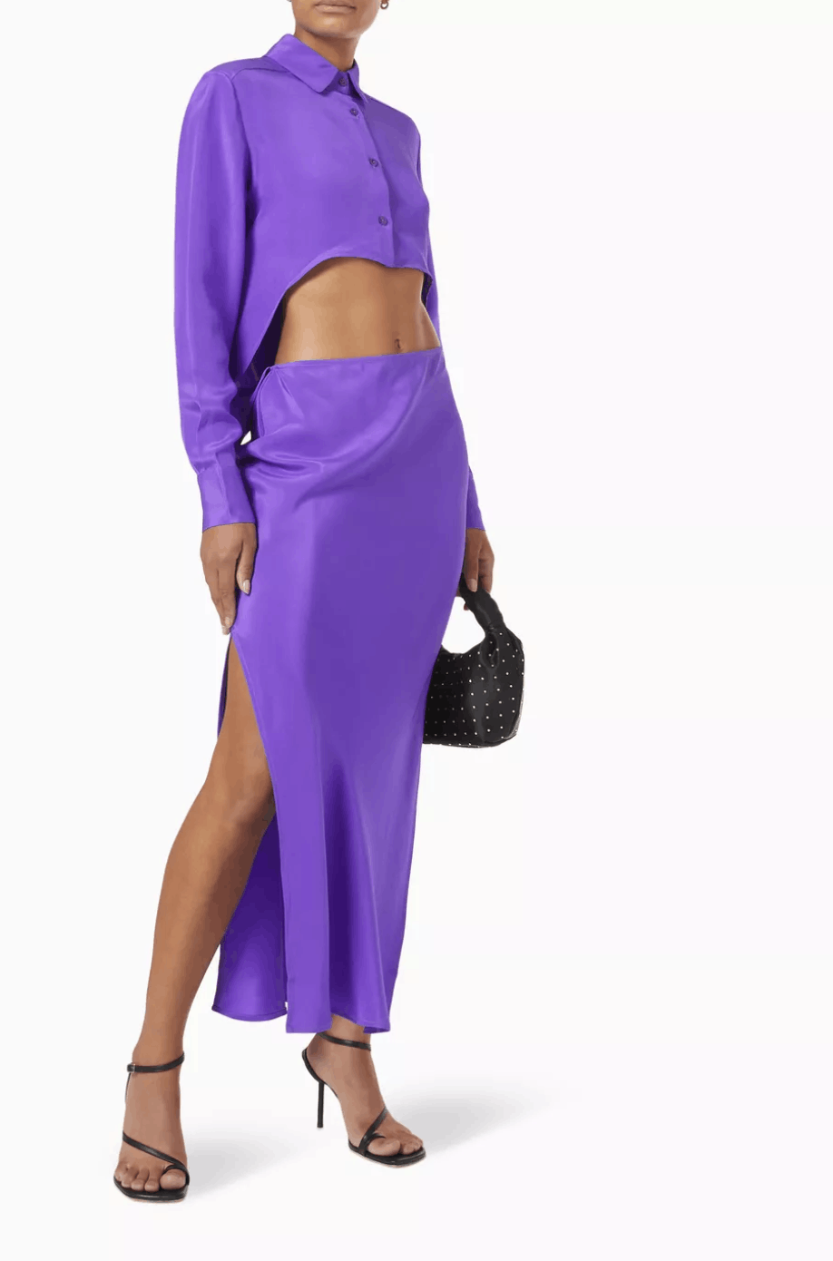 image of Christopher Esber Arced Button Up Slim Dress in Amythest, Women's (Size Small)