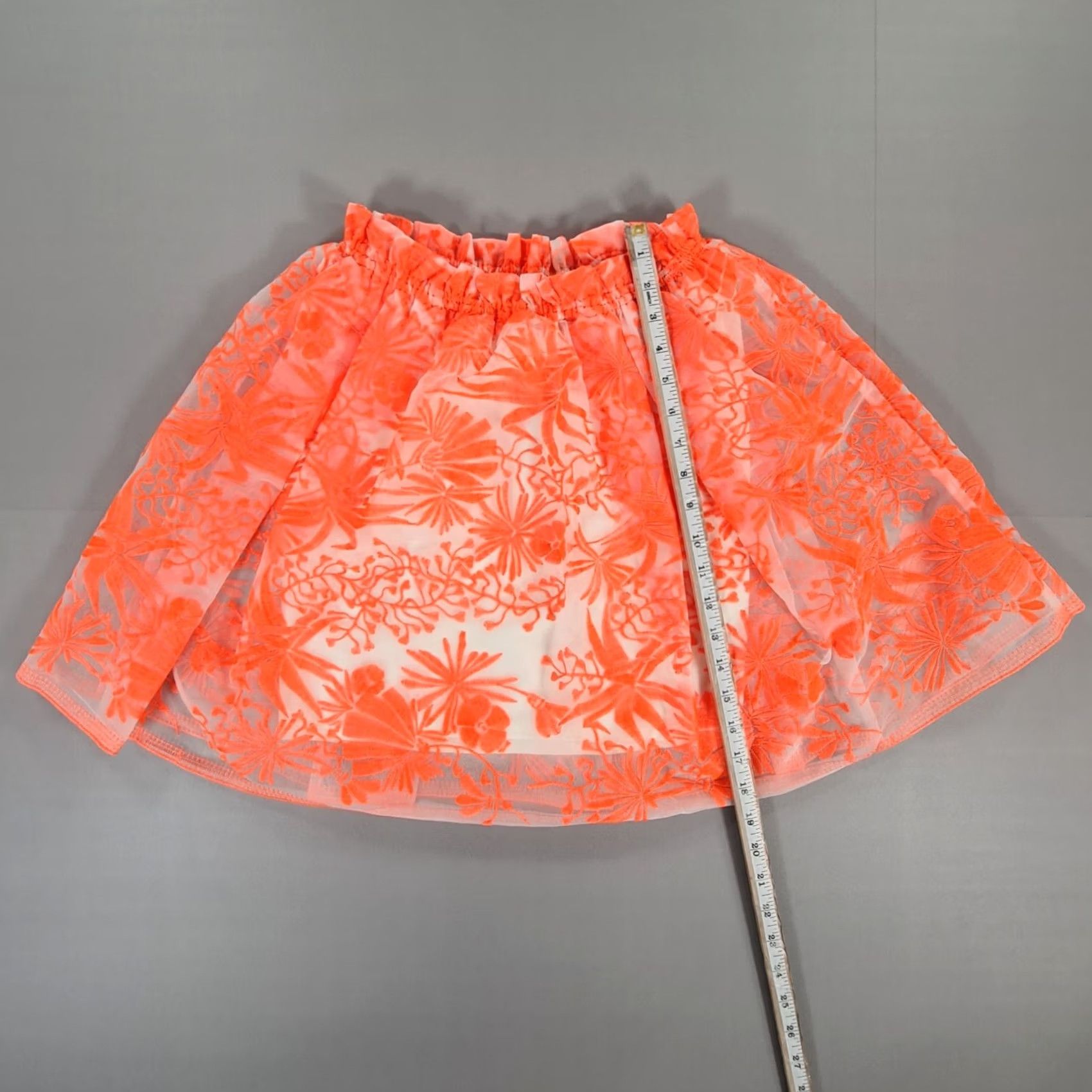 Maje VINTAGE? No — Maje Mini Skirt XS Orange Floral Pleated Elastic Waist Short Women Skirt Size 26" / US 2 / IT 38 - 4 Thumbnail