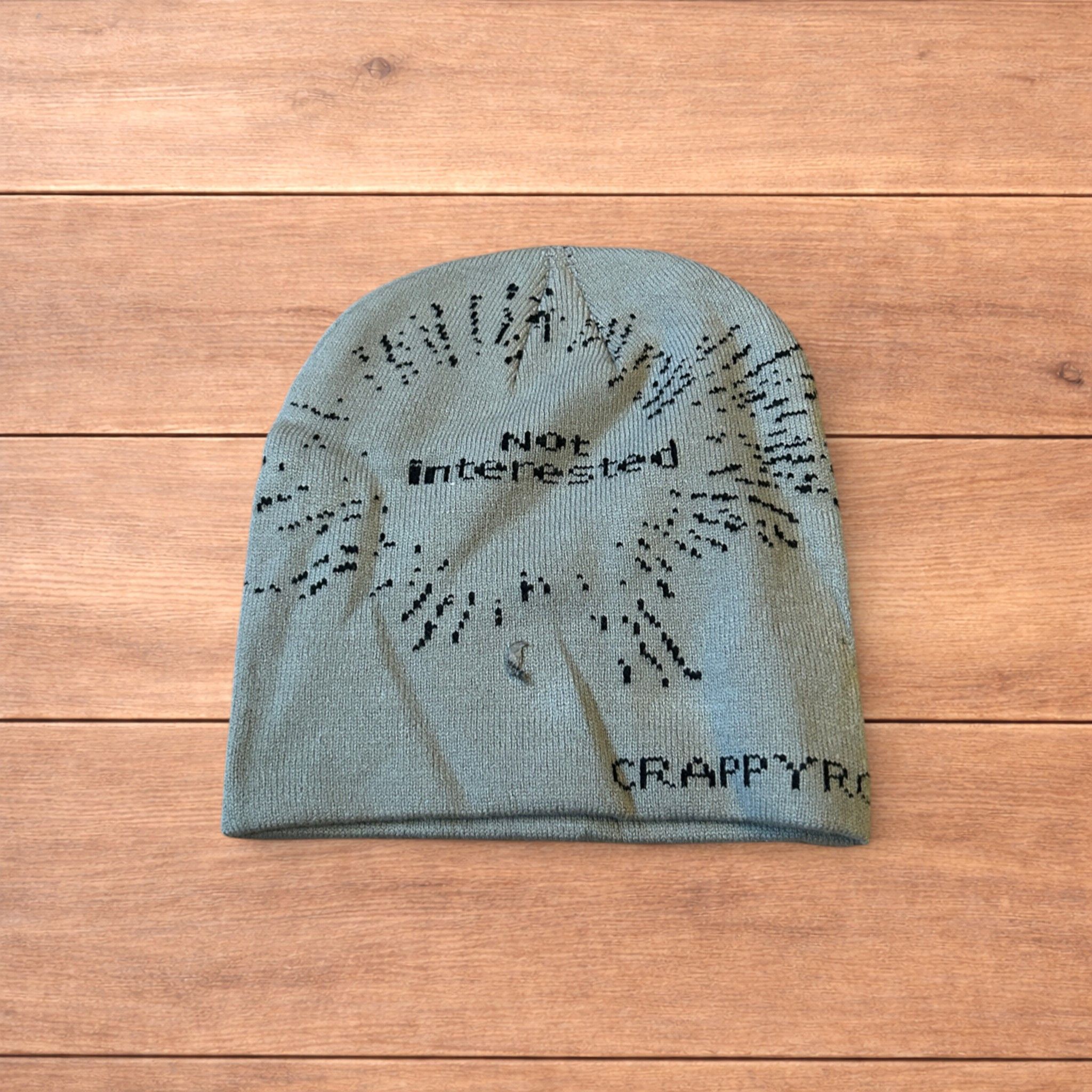 Japanese Brand Japanese vintage style beanie with graphic design in grey. Size ONE SIZE - 2 Thumbnail