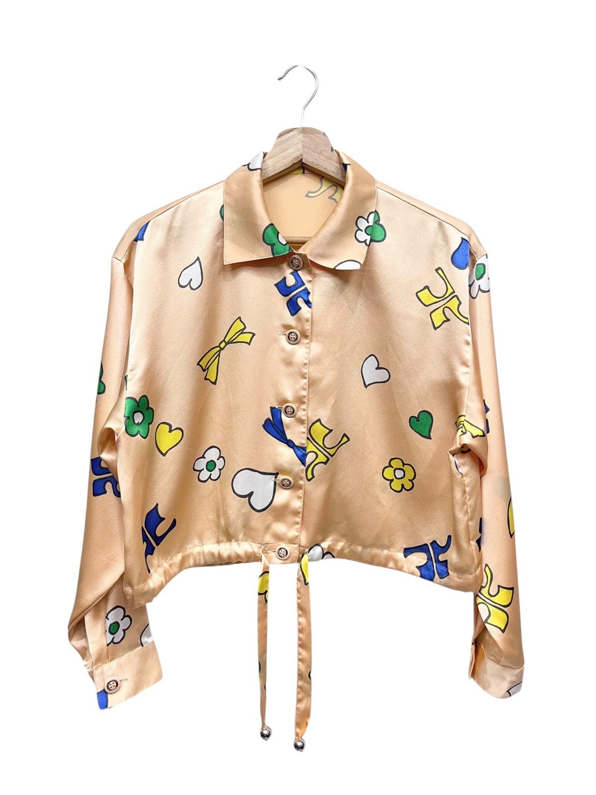 Courreges Vintage COURREGES Sweet All Over Print Cropped Blouse Size M / US 6-8 / IT 42-44 - 2 Thumbnail