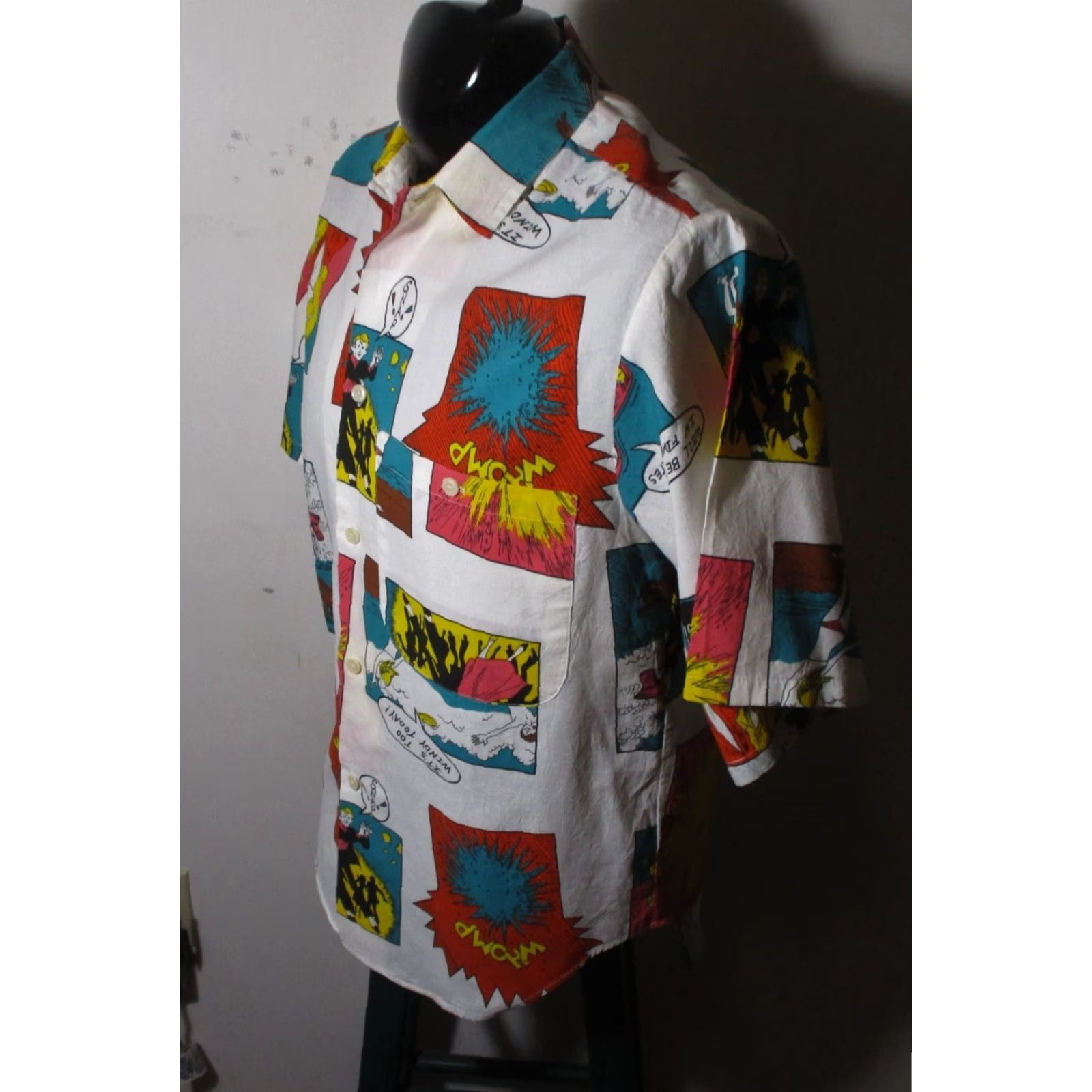 Vintage BON HOMME White Short Sleeve "Comic Strip" Shirt Size S Size US S / EU 44-46 / 1 - 4 Thumbnail