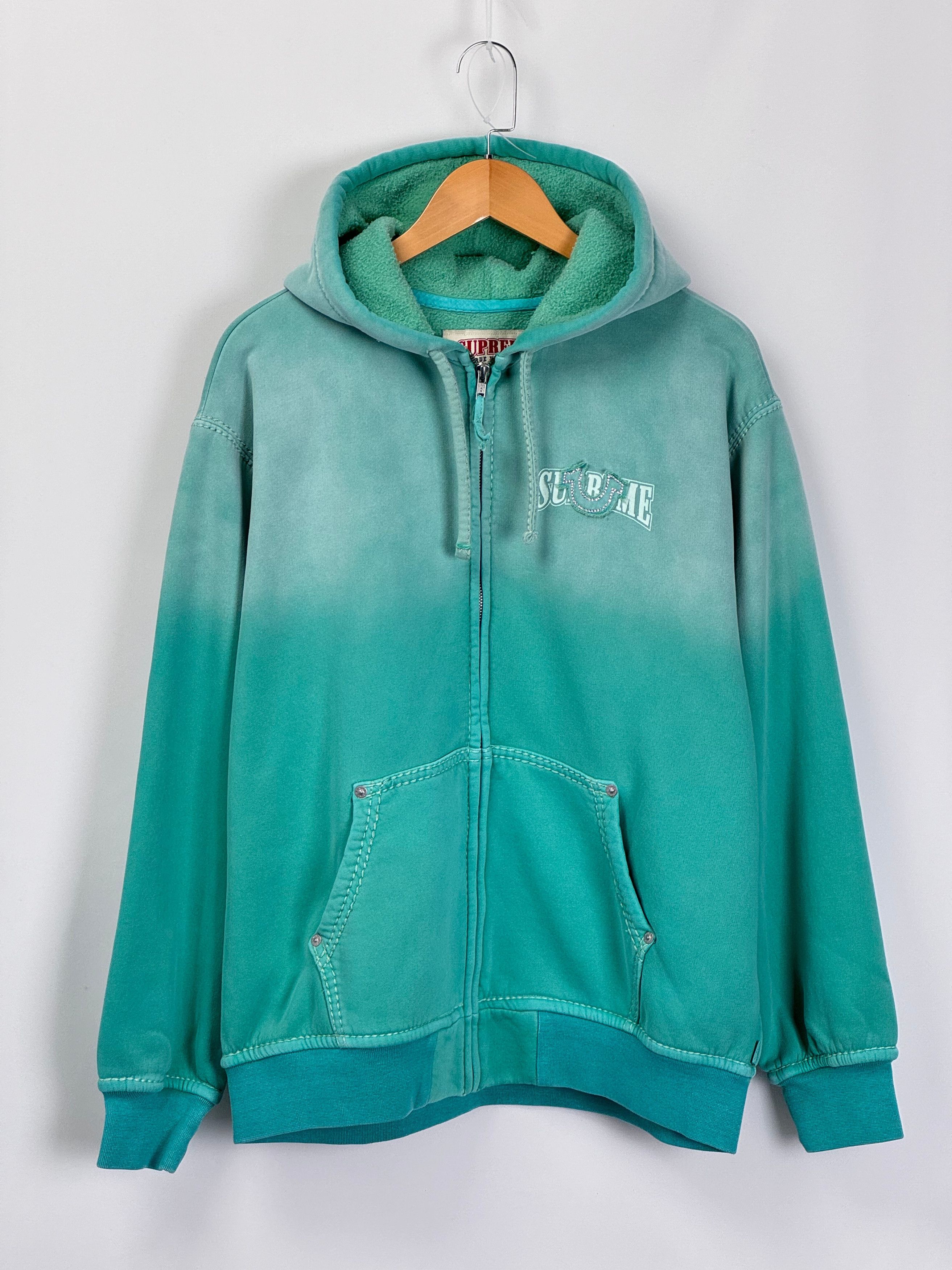 Supreme Reverse Patchwork Zip Up Hooded Sweatshirt | Grailed