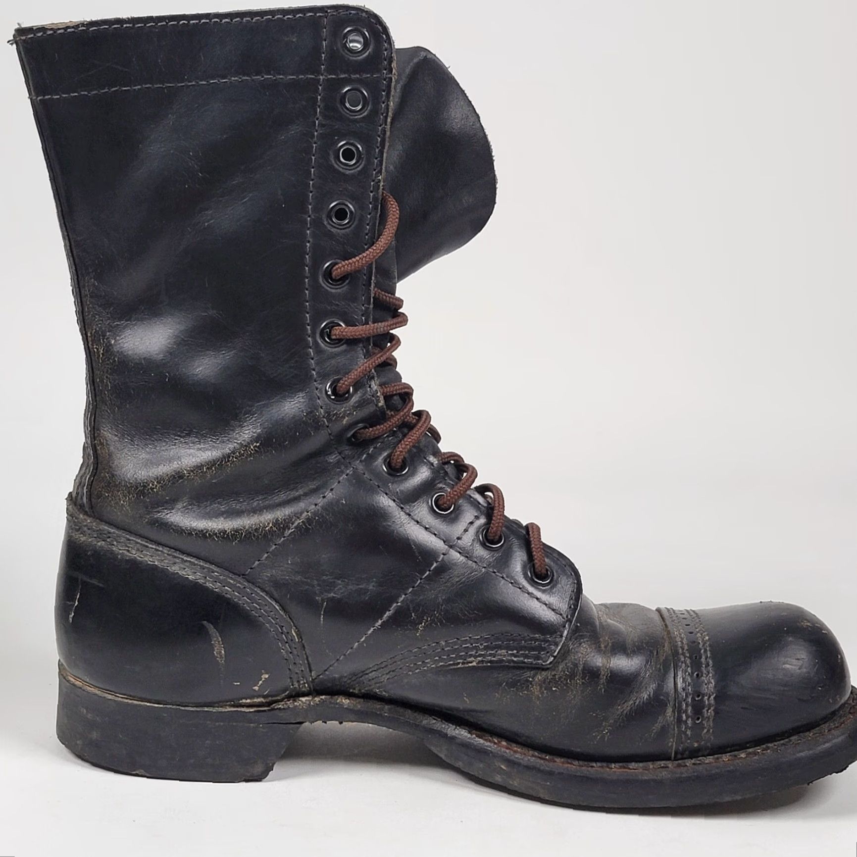 Vintage VINTAGE Corcoran Boots Mid-Calf Leather Black 10" Combat Jump 9 D Mens USA Grounded by Leather Size US 9 / EU 42 - 5 Thumbnail