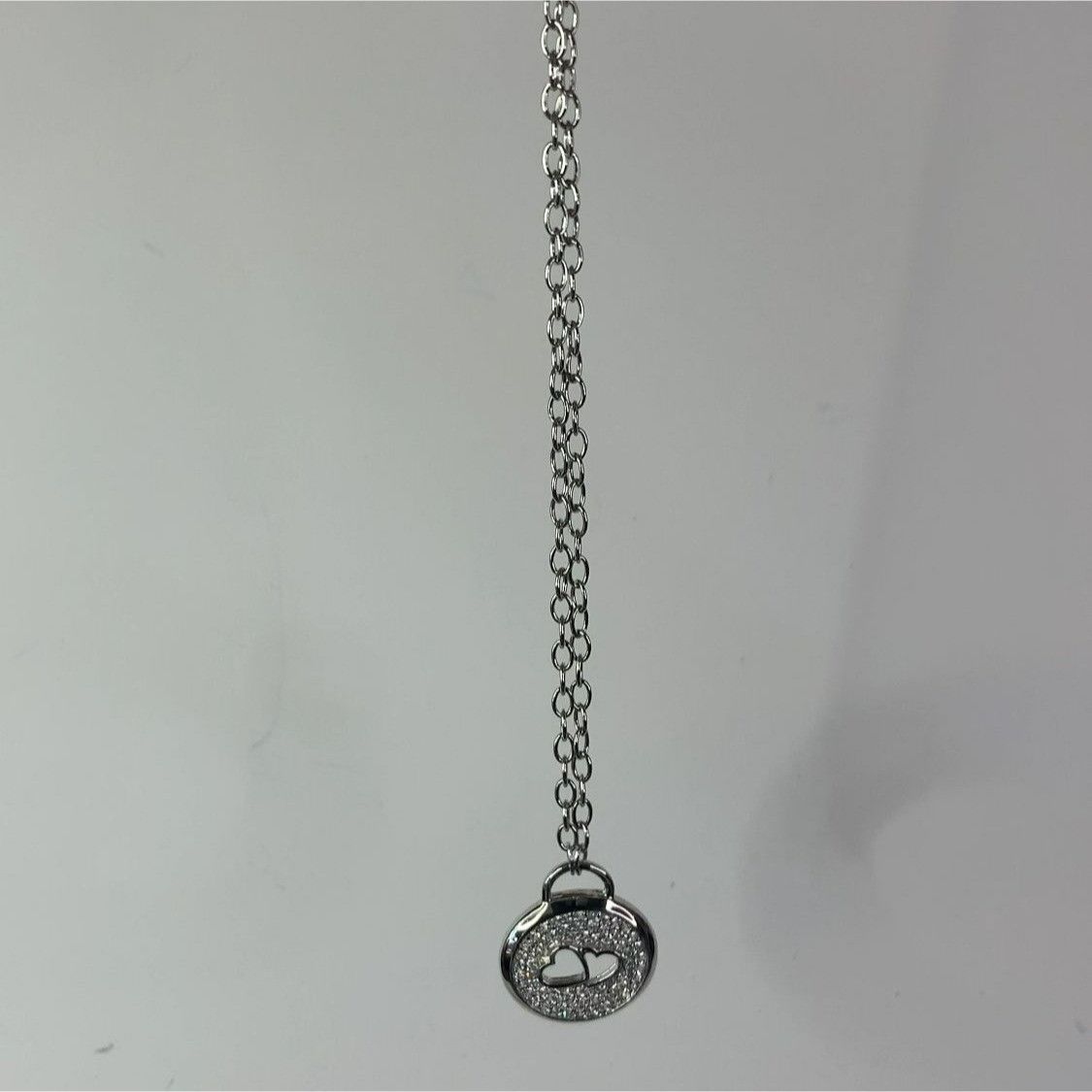 Designer Hearts and Cubic Zirconia Pendant on 16" Choker Chain Size ONE SIZE - 7 Thumbnail