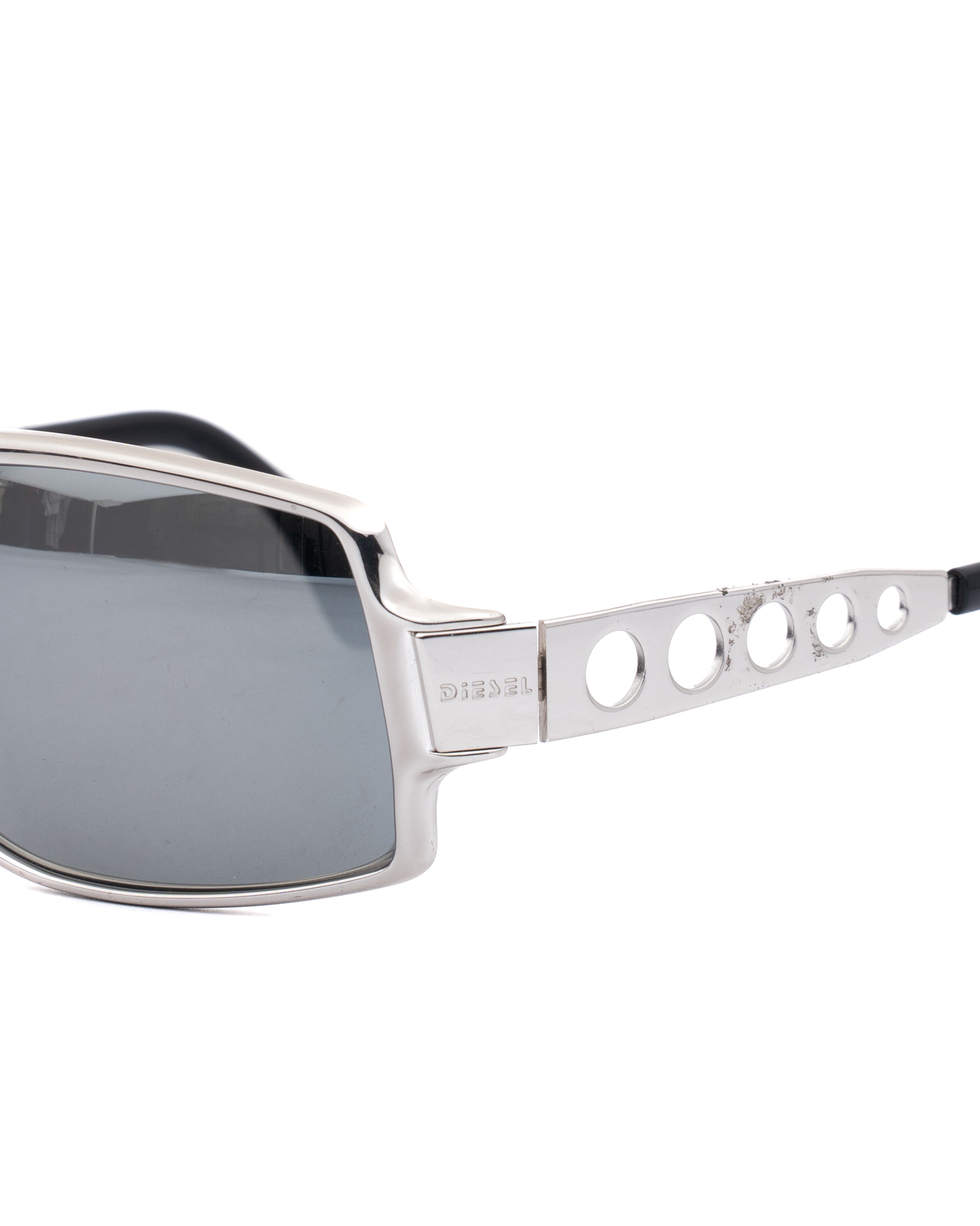 Diesel Diesel '00s Silver Pilot Aviator Cut Out Sunglasses Size ONE SIZE - 3 Thumbnail
