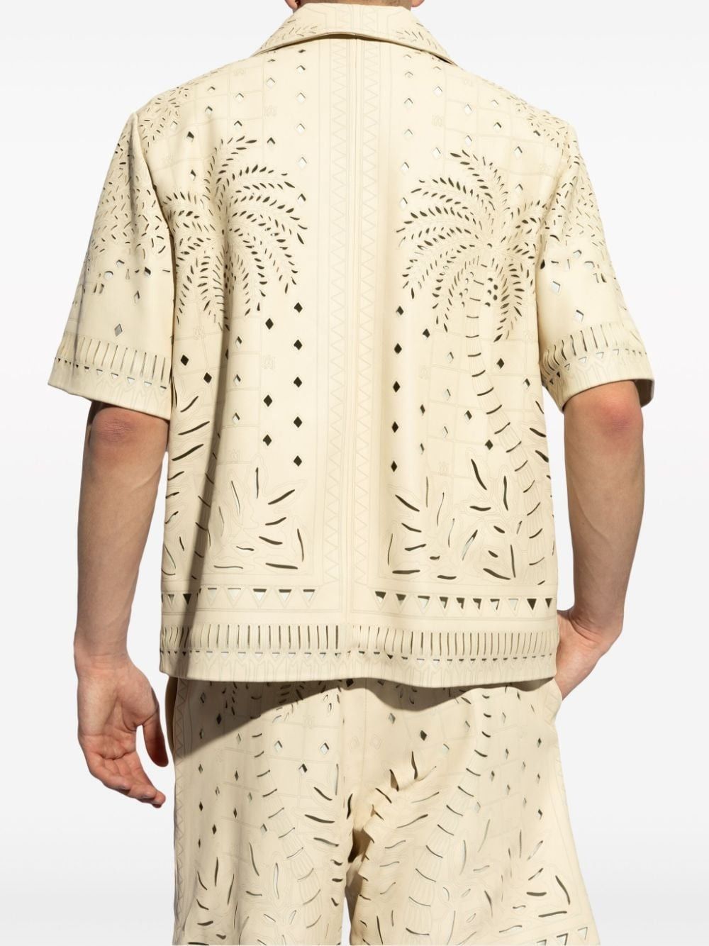 Amiri o1s1wg110525 Perforated Leather Shirt in Beige Size US XL / EU 56 / 4 - 4 Thumbnail