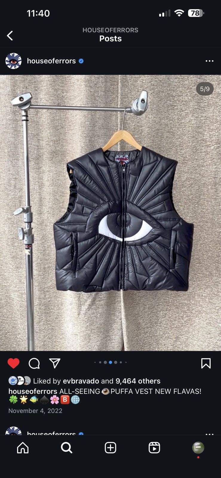 House of Errors House of Errors All-Seeing Puffa Vest Size US XS / EU 42 / 0 - 5 Thumbnail