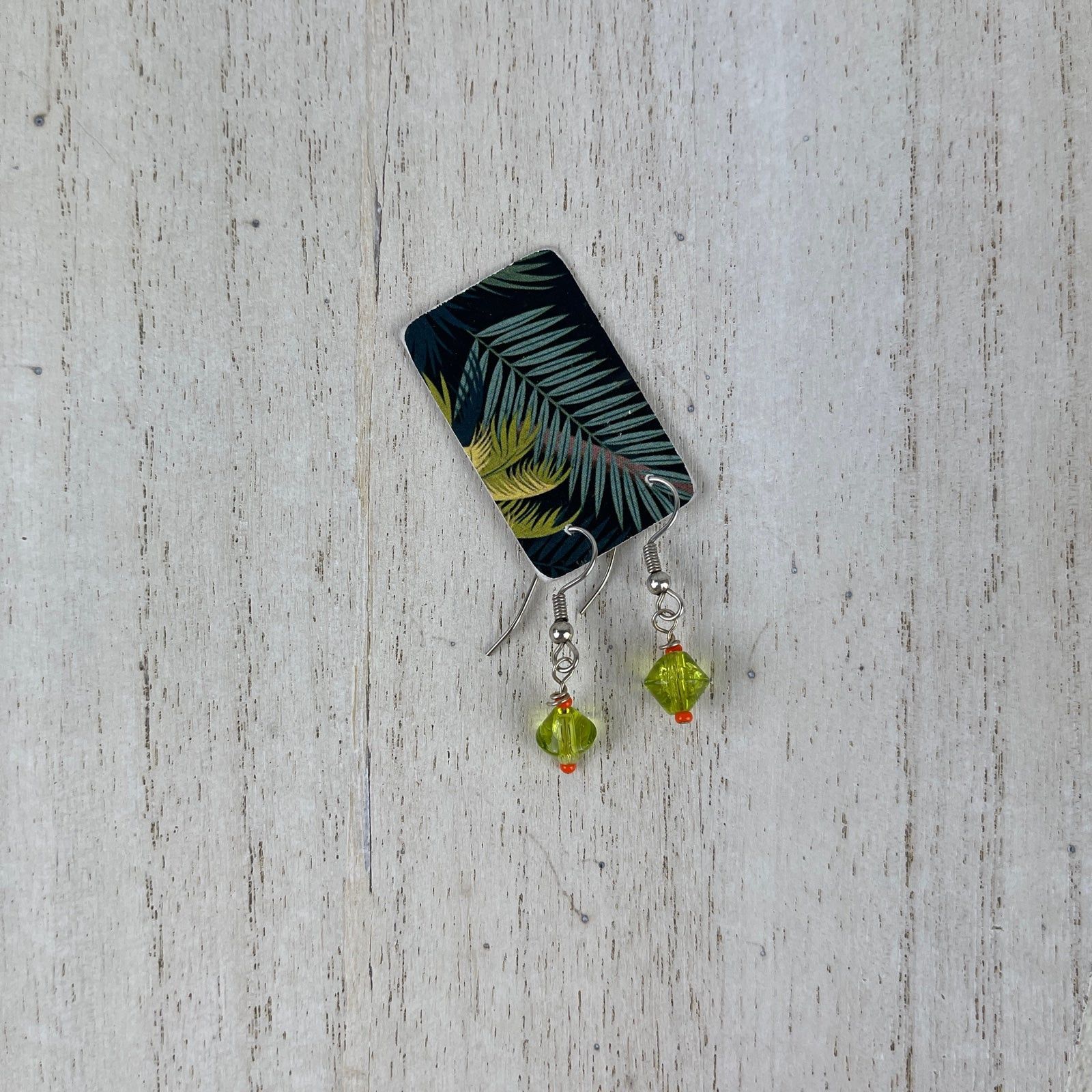 Handmade Handmade Dainty Bead Earrings Green Orange Artsy Jewelry Size ONE SIZE - 8 Thumbnail