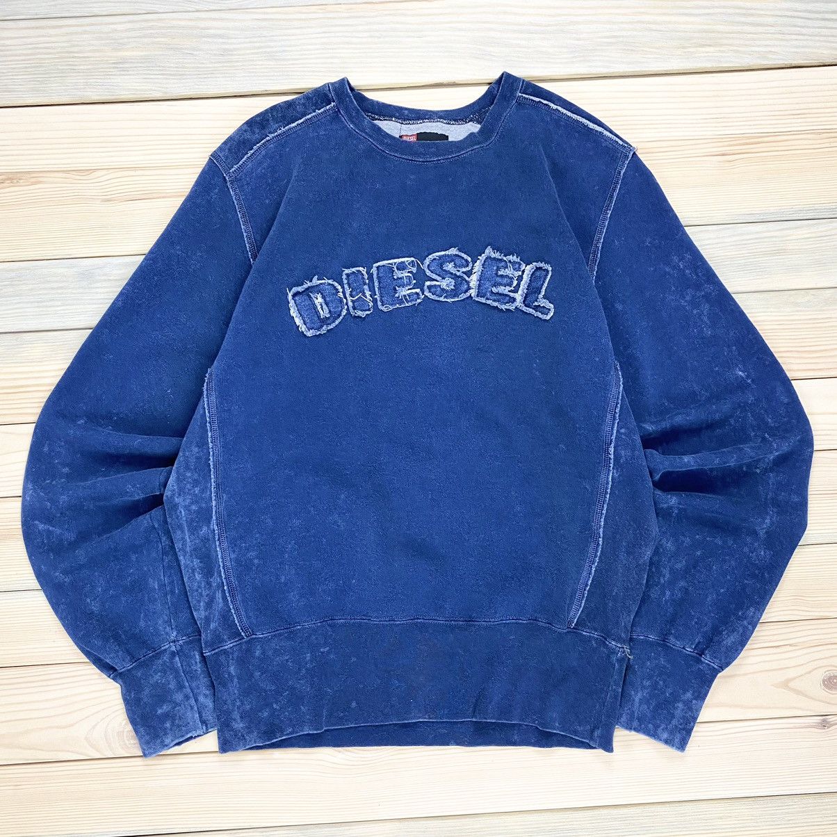 Diesel Blue Denim Sweatshirt Diesel With Stonewashed Design Size US M / EU 48-50 / 2 - 1 Thumbnail