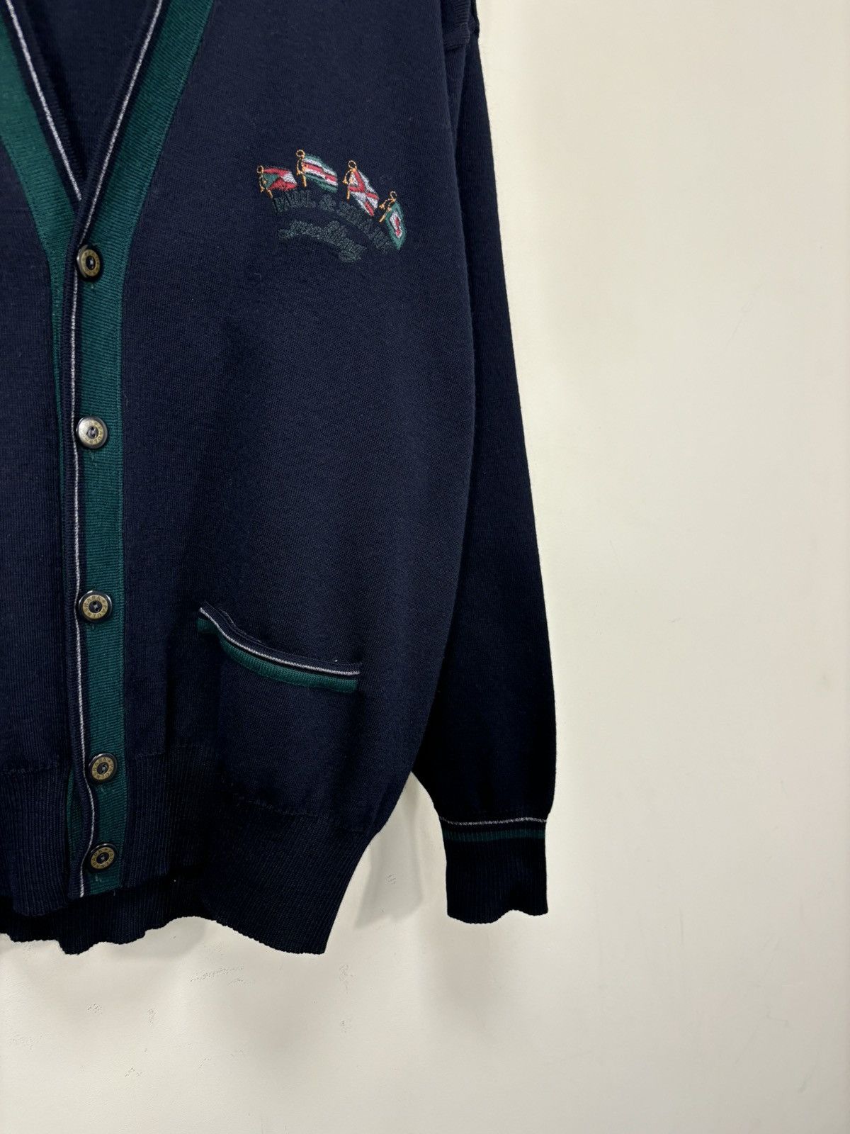 Paul & Shark Paul & Shark Navy Blue Wool Blend Pocket Cardigan Sweater Size US S / EU 44-46 / 1 - 6 Thumbnail