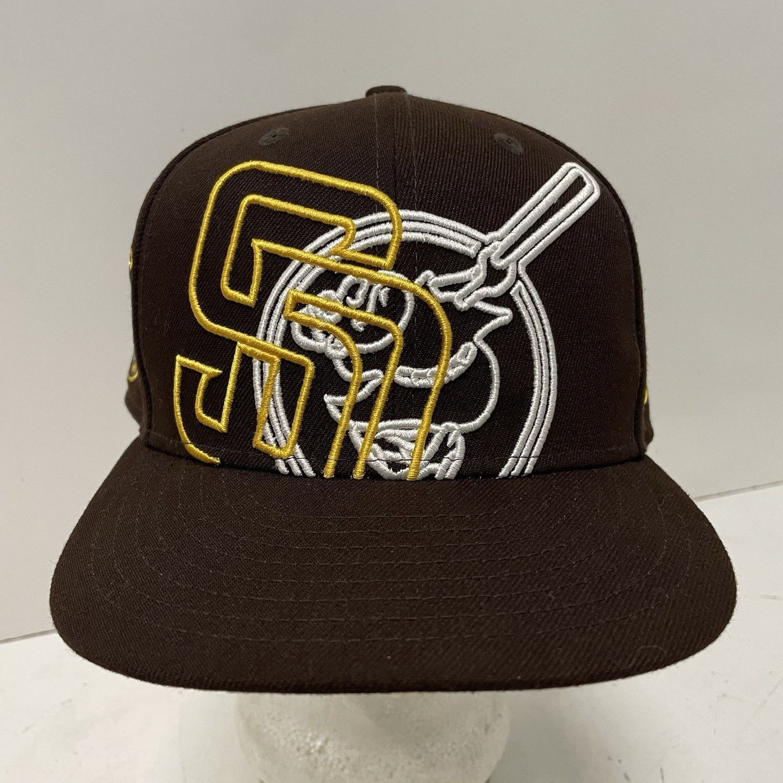 New Era Padres MLB New Era Brown Logo Overlap 59FIFTY Fitted Hat Cap Size ONE SIZE - 3 Thumbnail