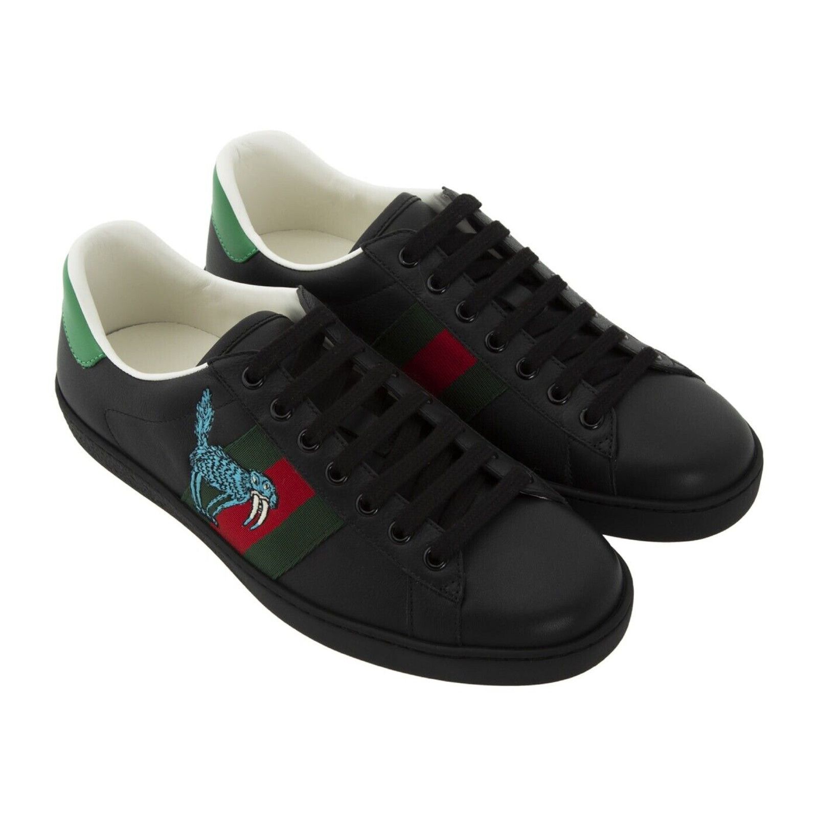 Gucci Gucci Mens Freya Hartas Ace Black Leather Flat Low Size US 13 / EU 46 - 4 Thumbnail