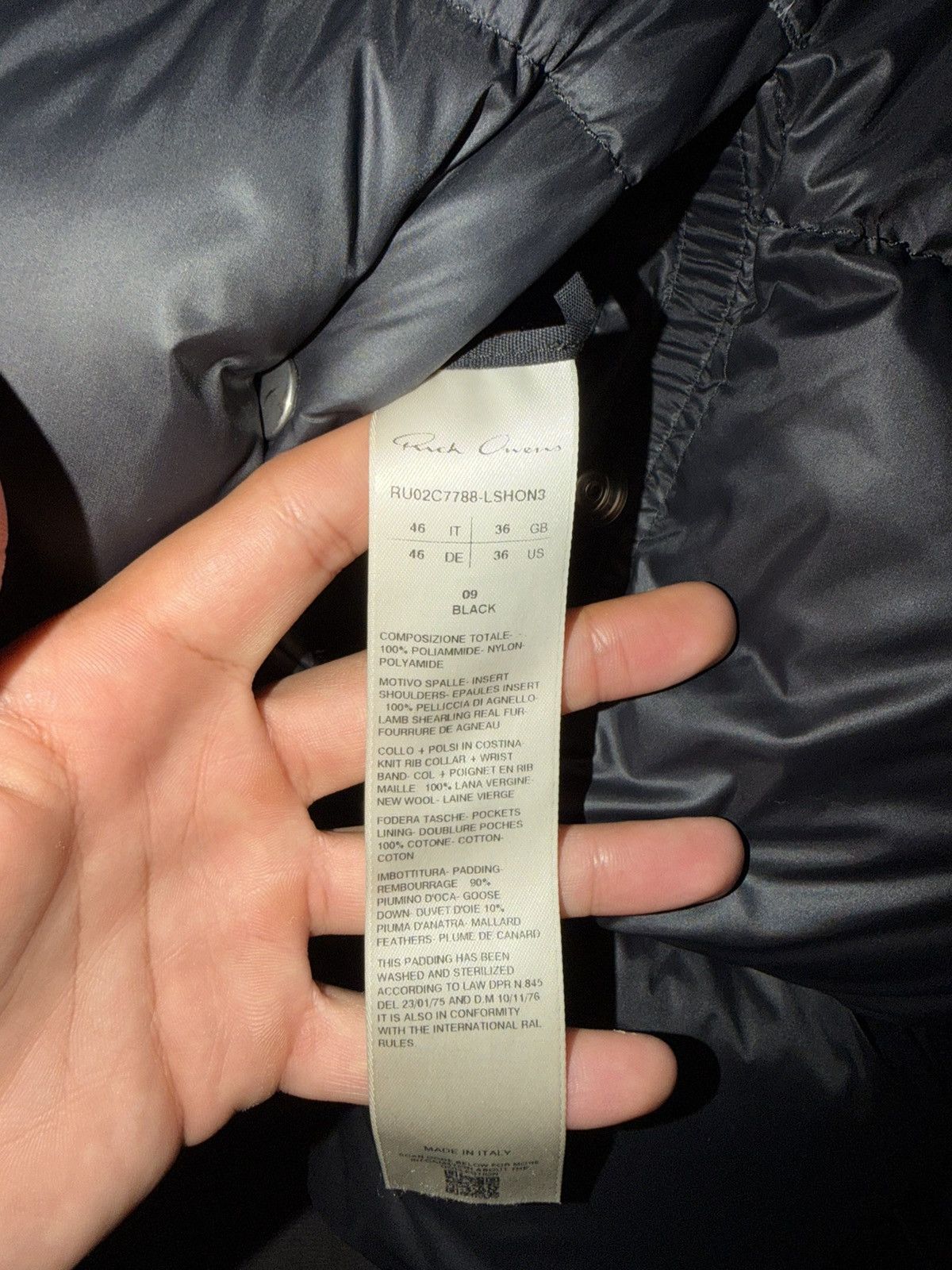 Rick Owens Rick Owens Shearling Down Jacket size 46IT Size US S / EU 44-46 / 1 - 4 Thumbnail
