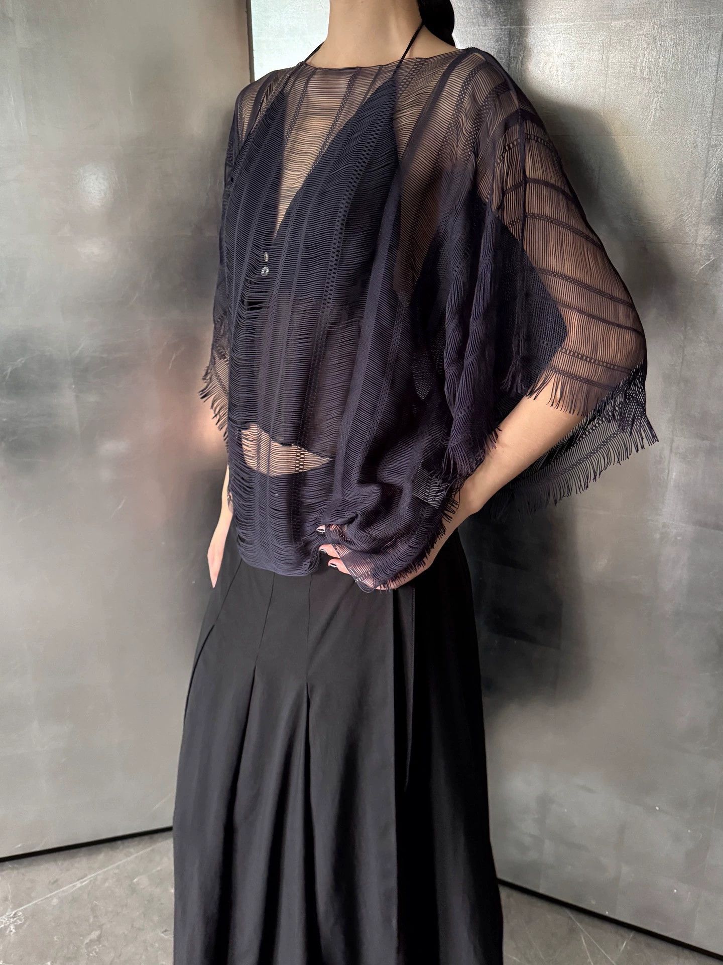 Issey Miyake Issey Miyake A-POC Ripped Open Knit Blouse Size 2 Vintage Size XS / US 0-2 / IT 36-38 - 3 Thumbnail